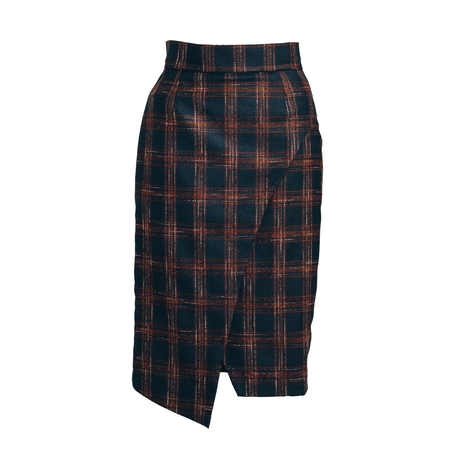 Mionè Women's Blue Asymmetrical Wool Skirt In Blue