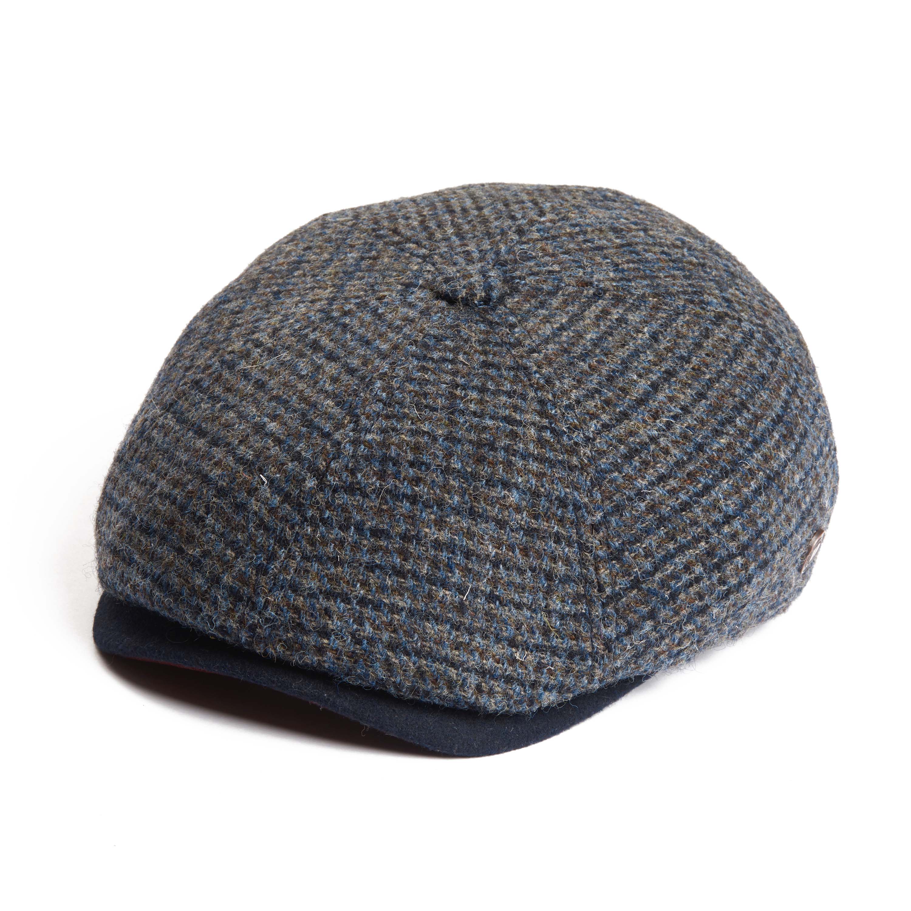 Dasmarca Hats Men's Grey Aaron Harris Tweed Wool Cap With Earflaps - Pebbles In Grey