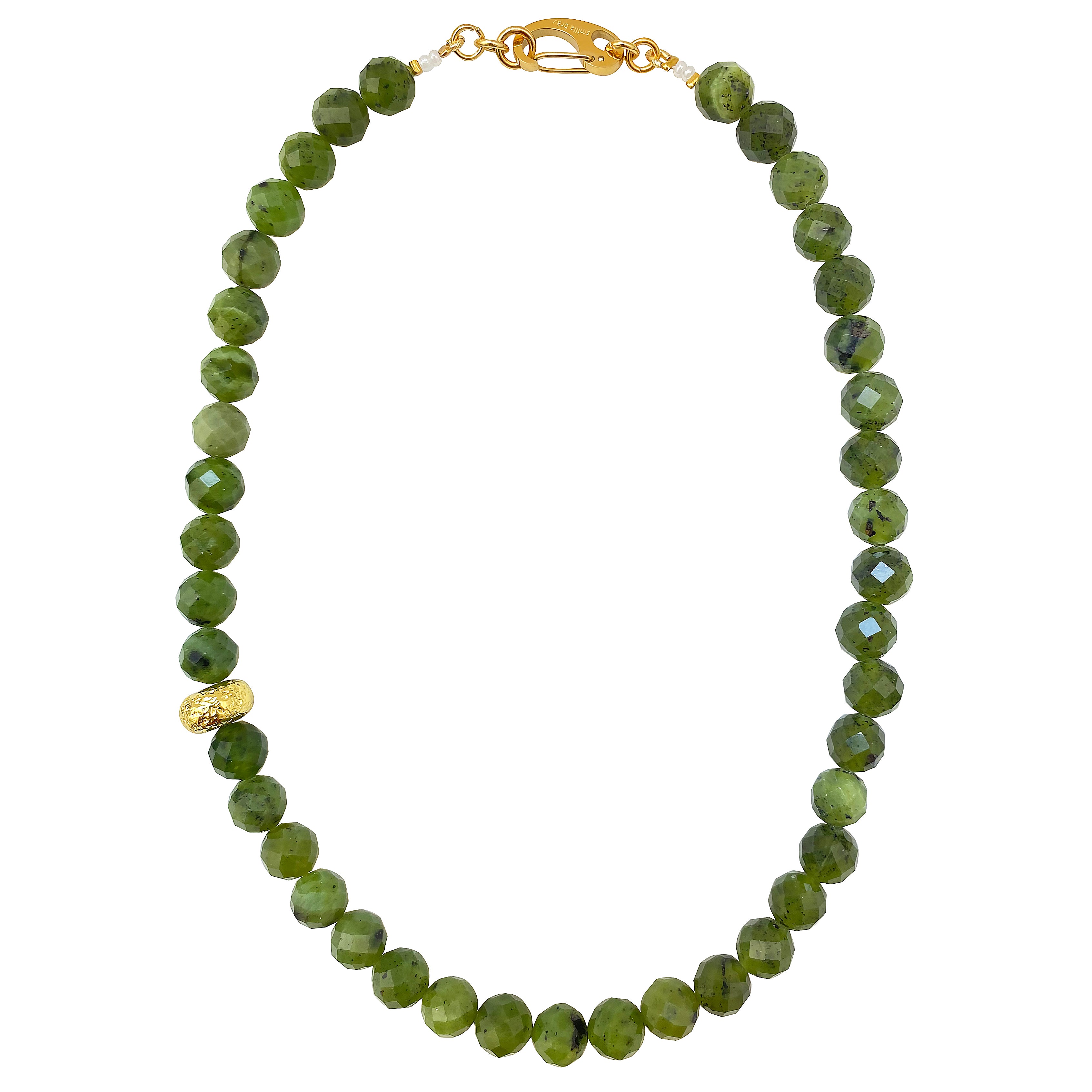 Women’s Gold / Green Green Jade Necklace Urla Smilla Brav