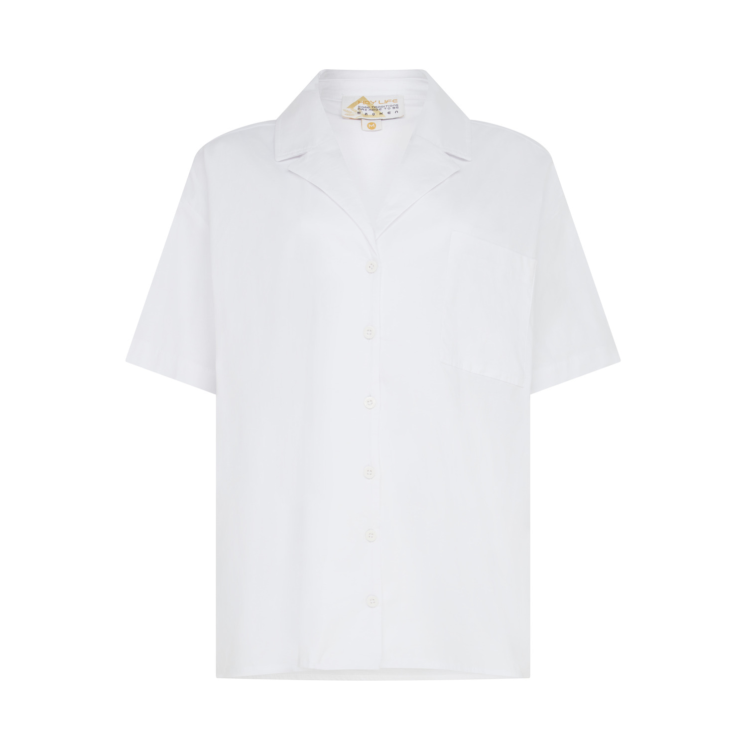 Hay Life Women's Revere Box Collar Shirt White In White