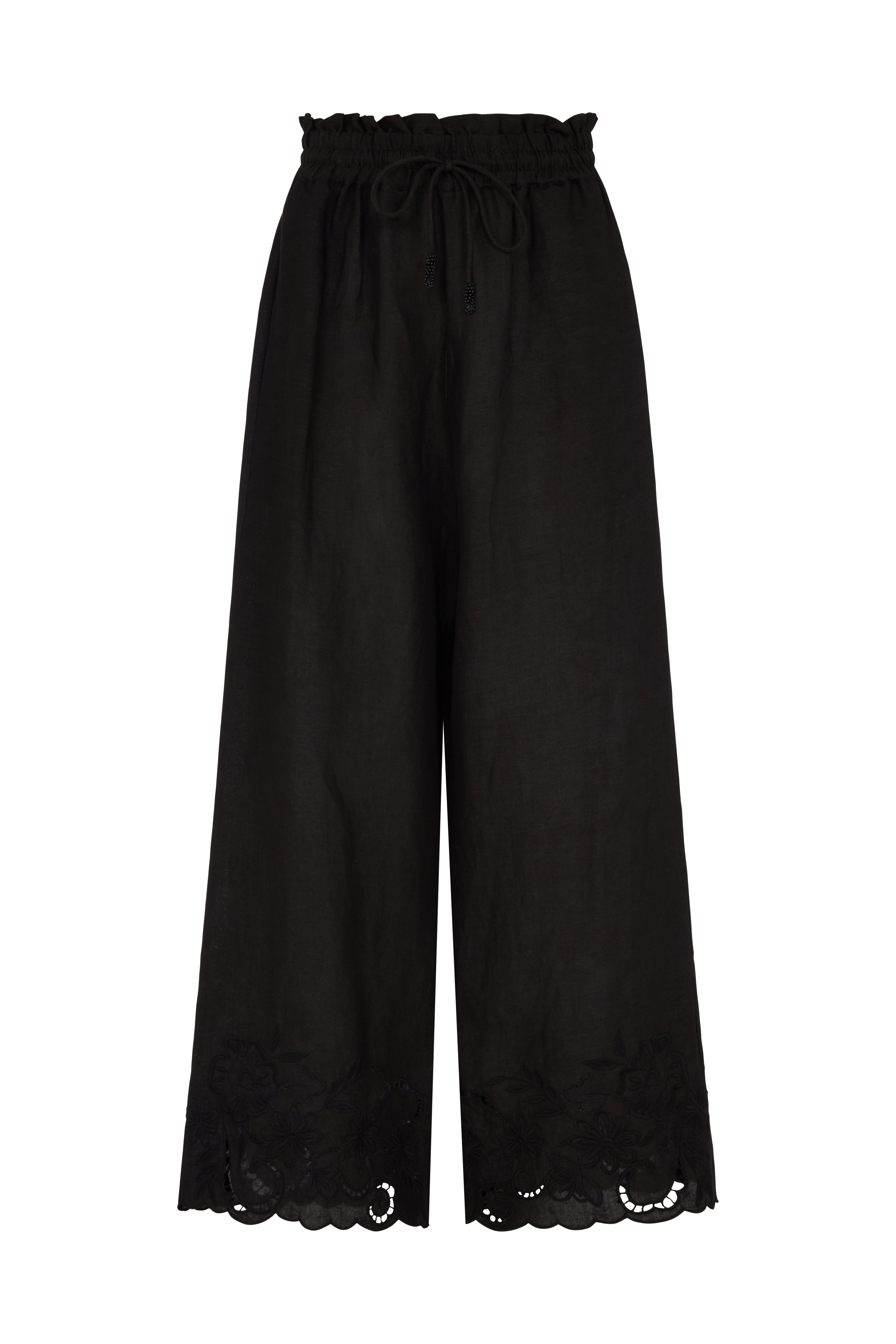 Raffya Women's Laya Embroidered Trouser - Black