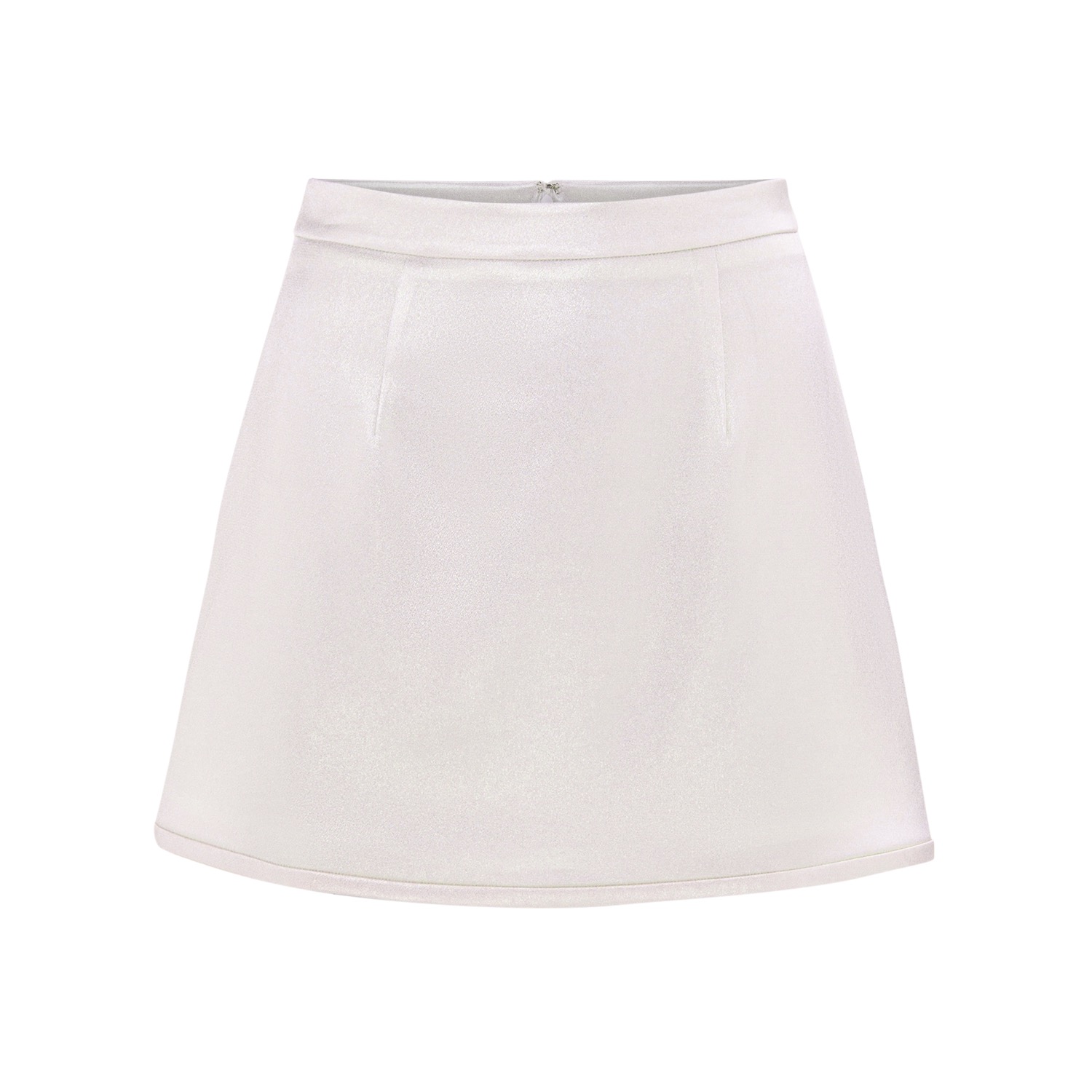 Shimmer Mini Skirt - White, SAVANNA