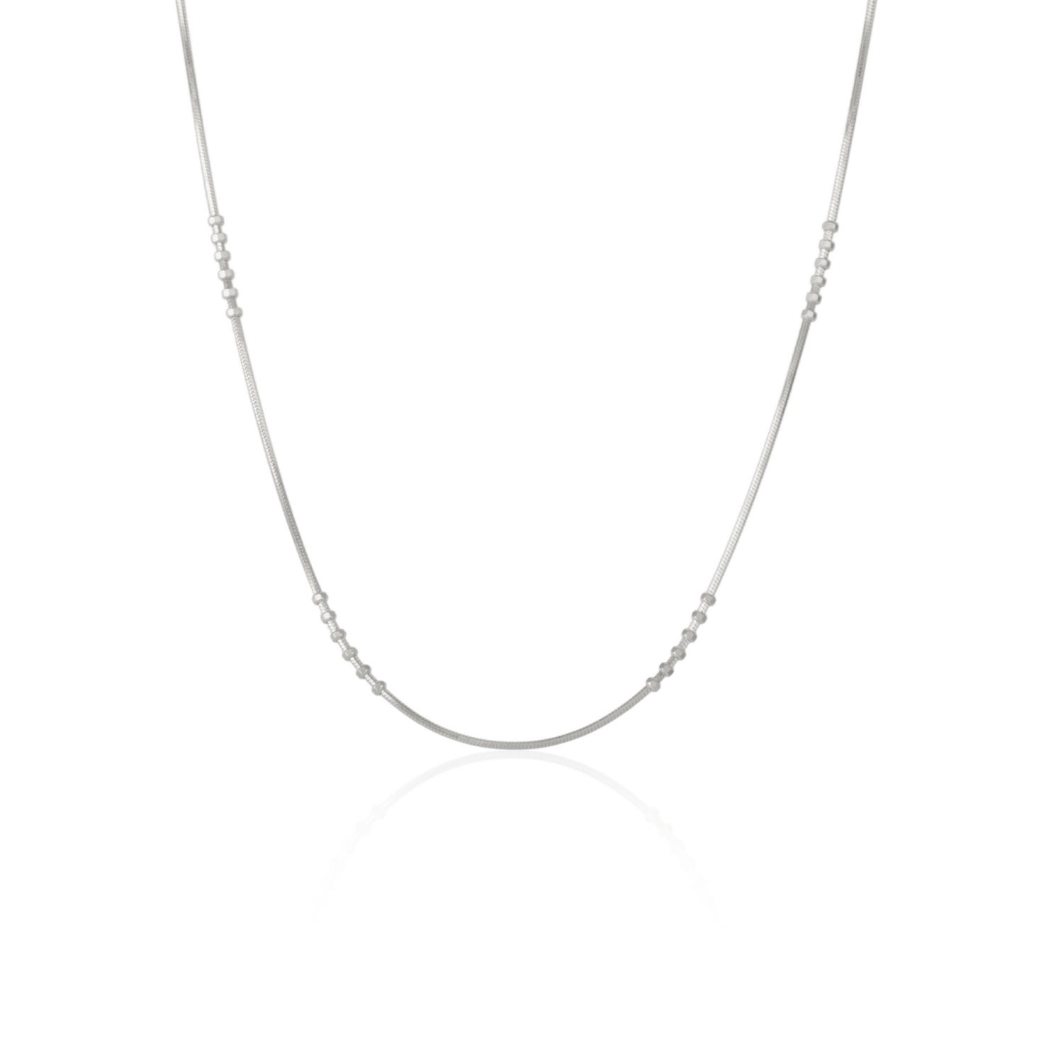 Women’s Six Beads Sterling Silver Necklace Chain - Silver Spero London