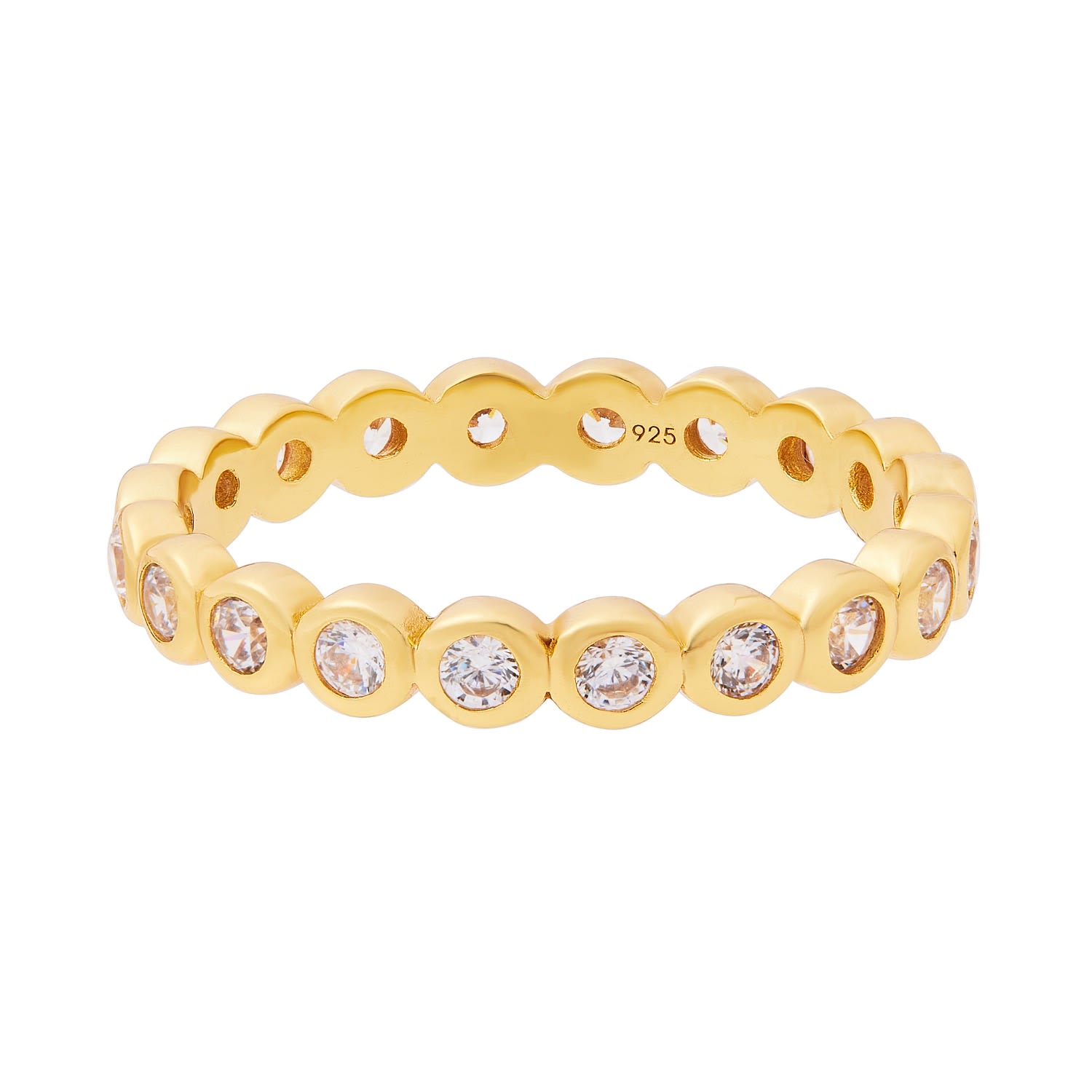 Women’s Gold / White Bezel Ring - Gold Cartilage Cartel