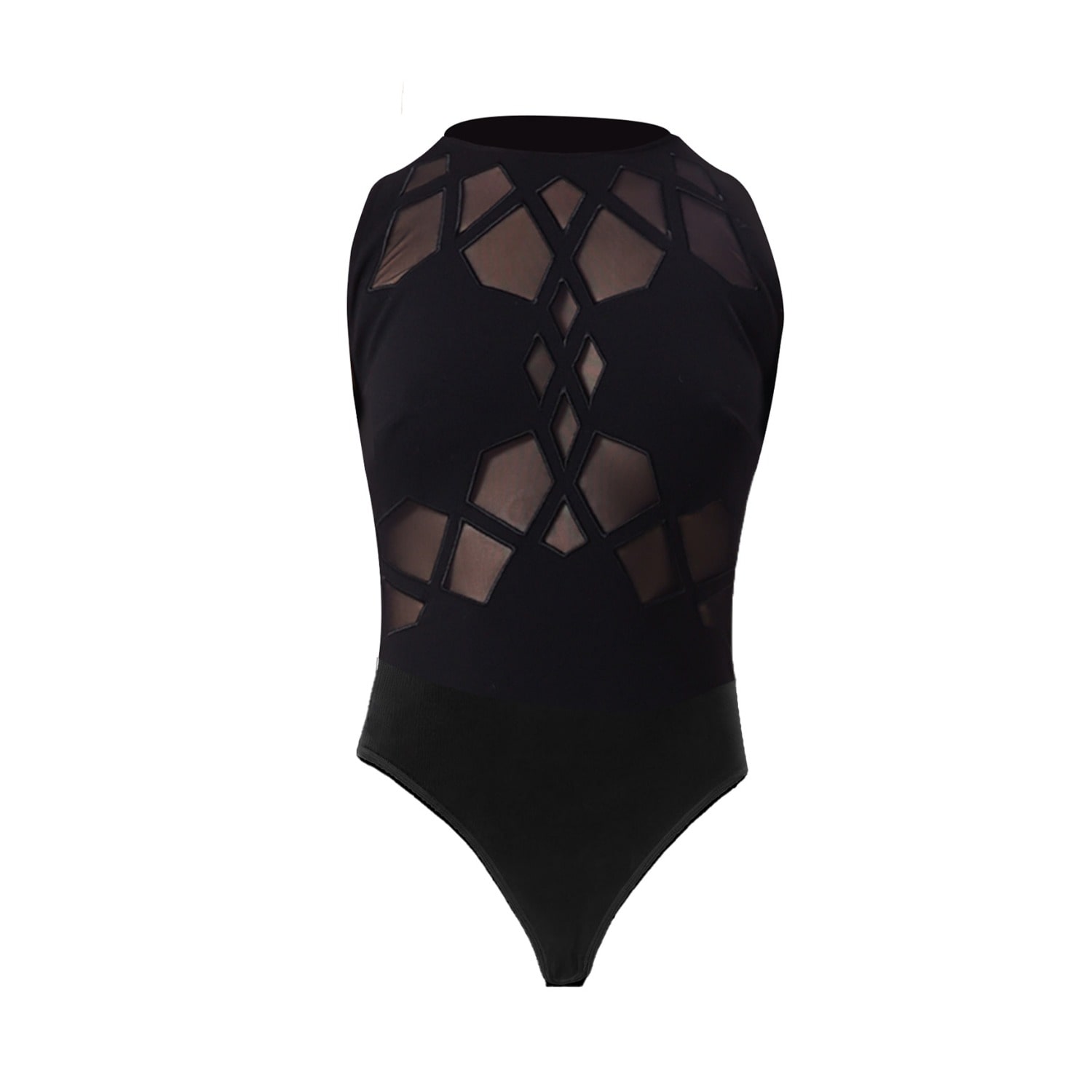 Noushella Women's Lumiere Mesh Leotard In Black In Black