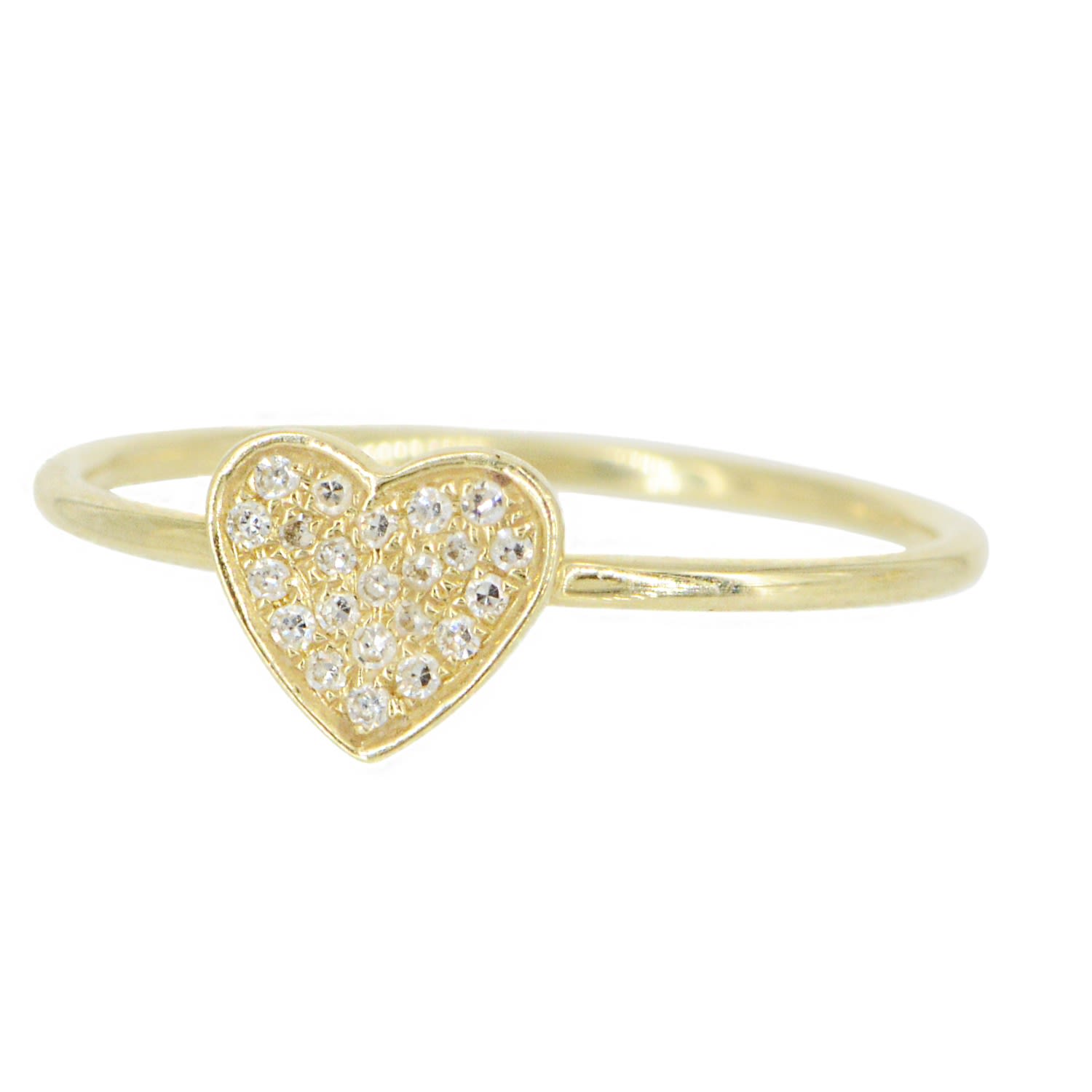 Women’s Gold Heart Ring With Diamonds Kamaria