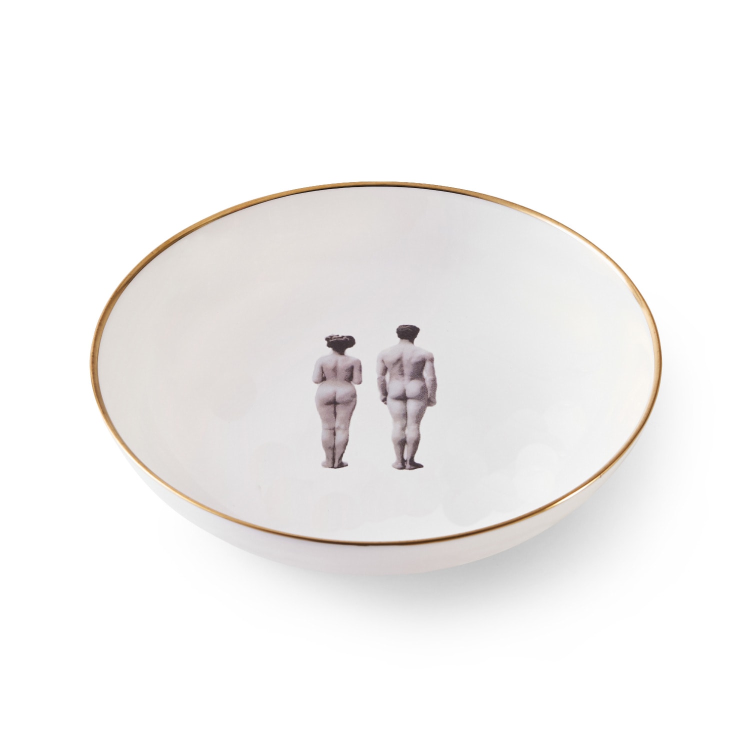 Melody Rose London Gold / White The Models Bone China Medium Bowl In Multi