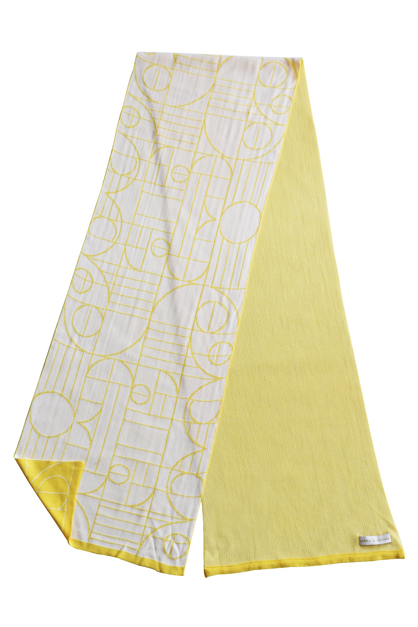 Maria Aristidou Women's White / Yellow / Orange Unisex Double Side Play Summer Scarf - White, Yellow In White/yellow/orange