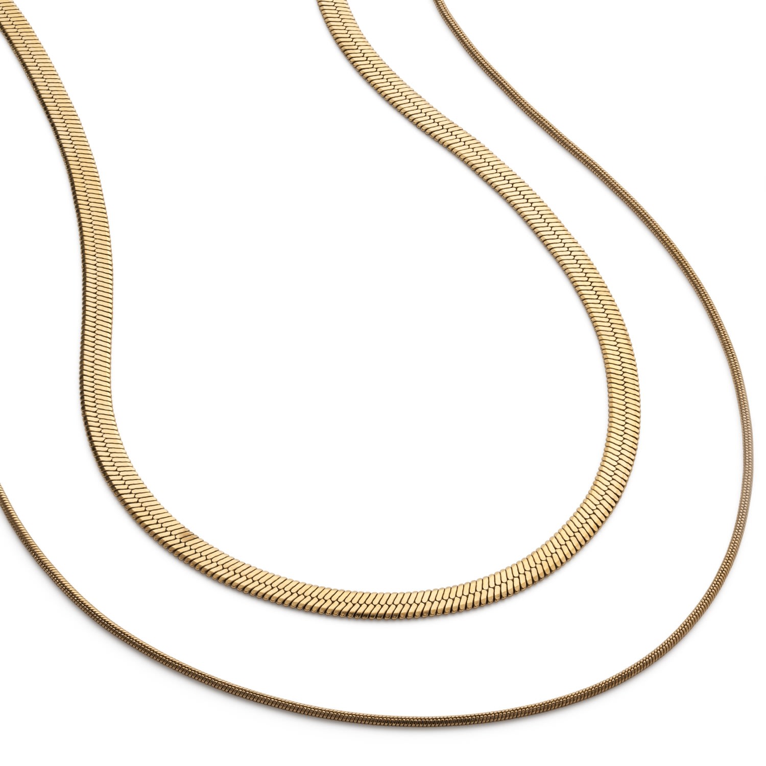 Women’s Gold Double Snake Chain Choker Elk & Bloom - Everyday Fine Jewellery