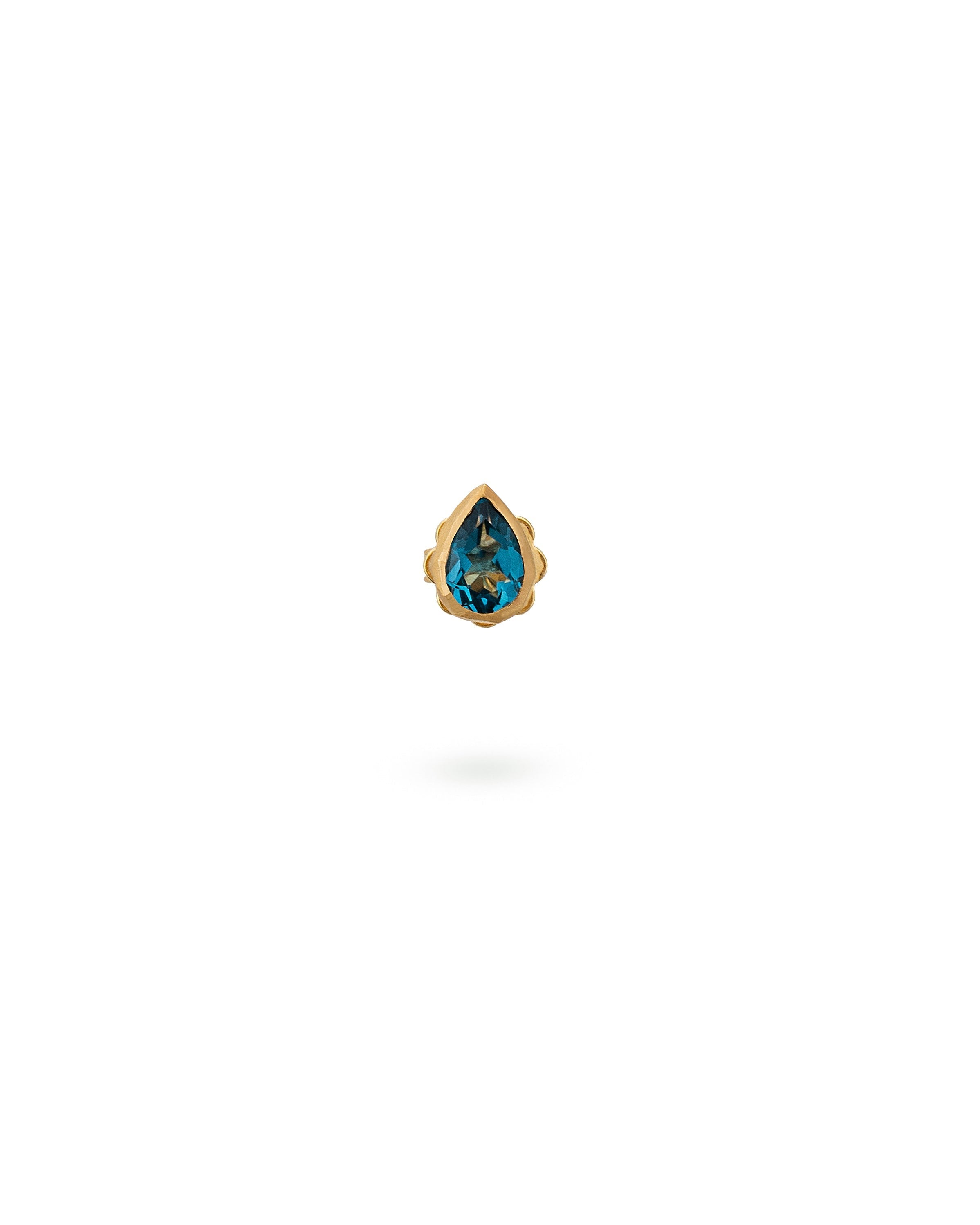 Women’s Single Drop Stud Deep Blue Topaz Eloise Jewelry