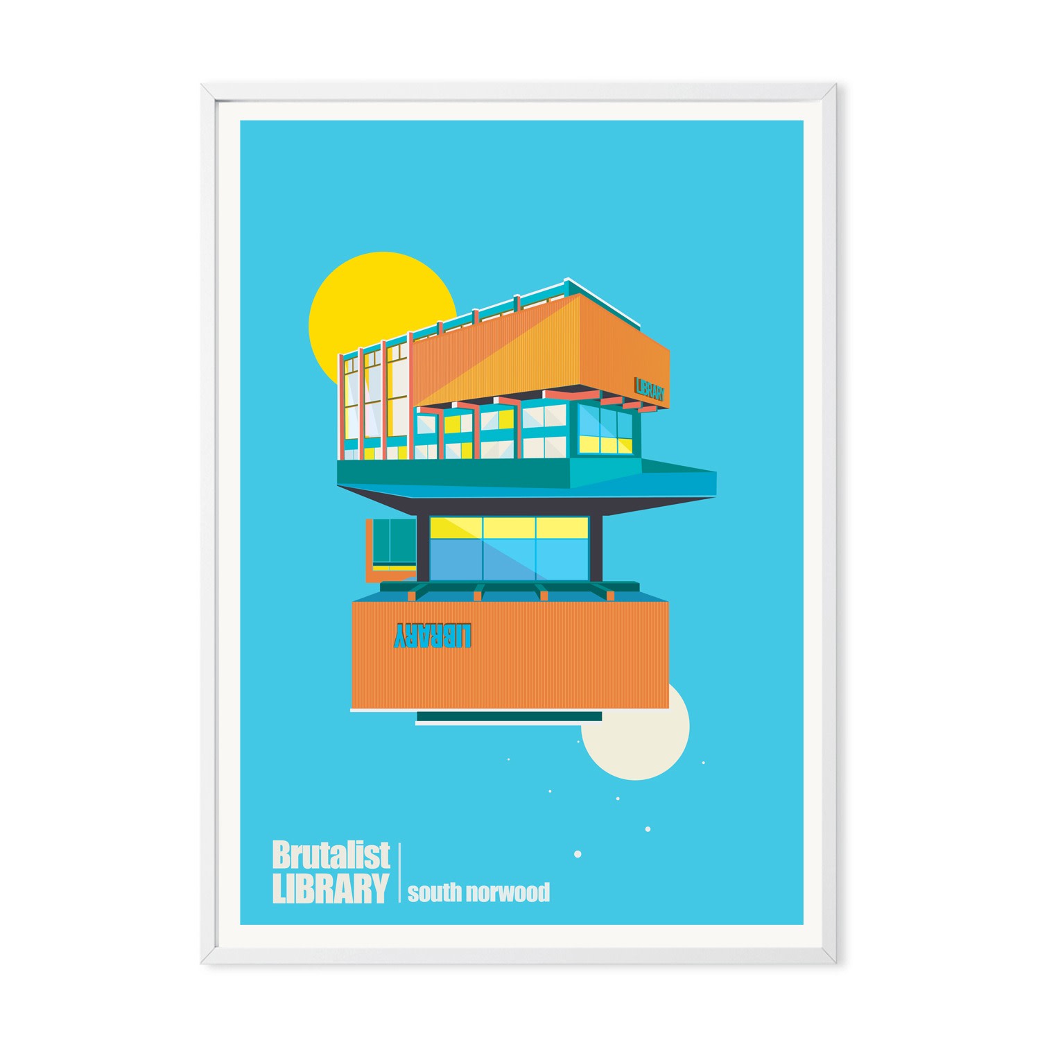 Brutalist Library South Norwood London Art Print A3 297 X 420Mm Eye for London Prints