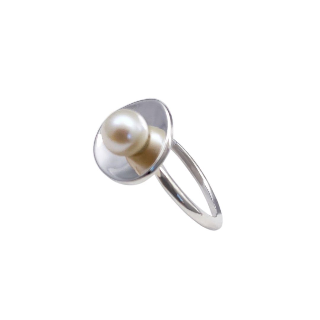 Women’s Silver Perle Reflection Ring Fv Jewellery