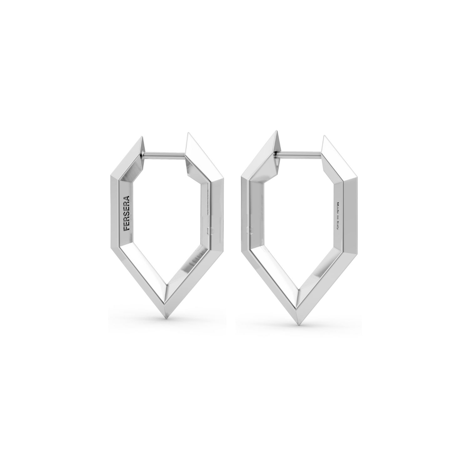 Fersera Women's Sculptura Hexagon Earrings - Silver
