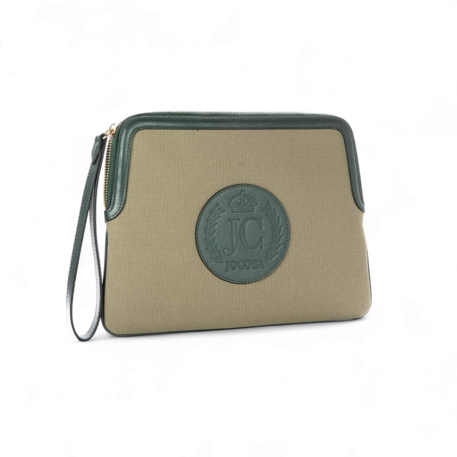 Jocosa Women's Green / Grey Solid Clutch Bag - Khaki & Green