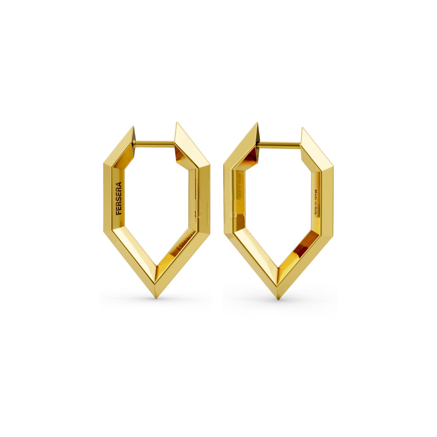 Fersera Women's Sculptura Hexagon Earrings - Gold