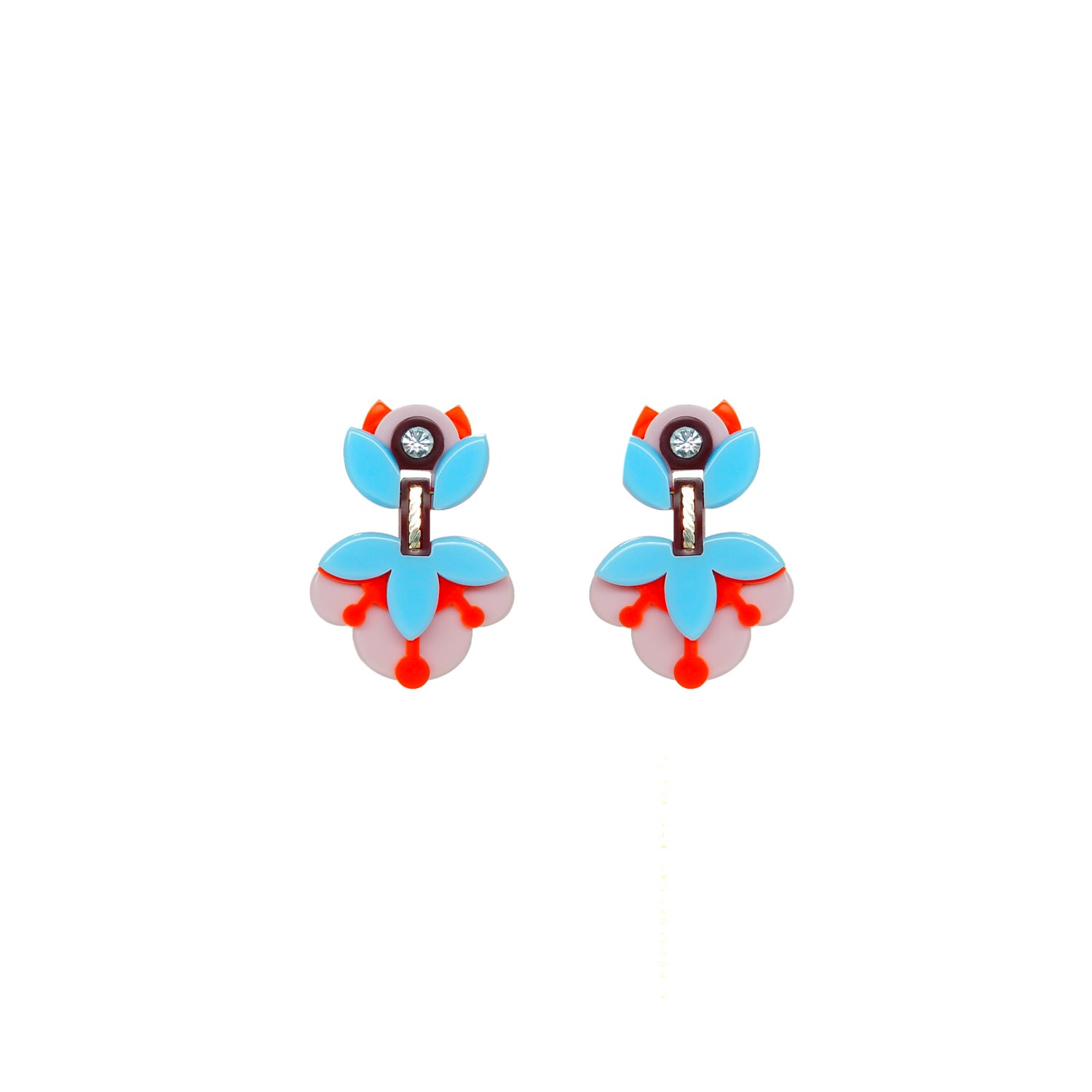 Gissa Bicalho Women's Handmade Acrylic Earring Petunia Medium - Pink In Multi