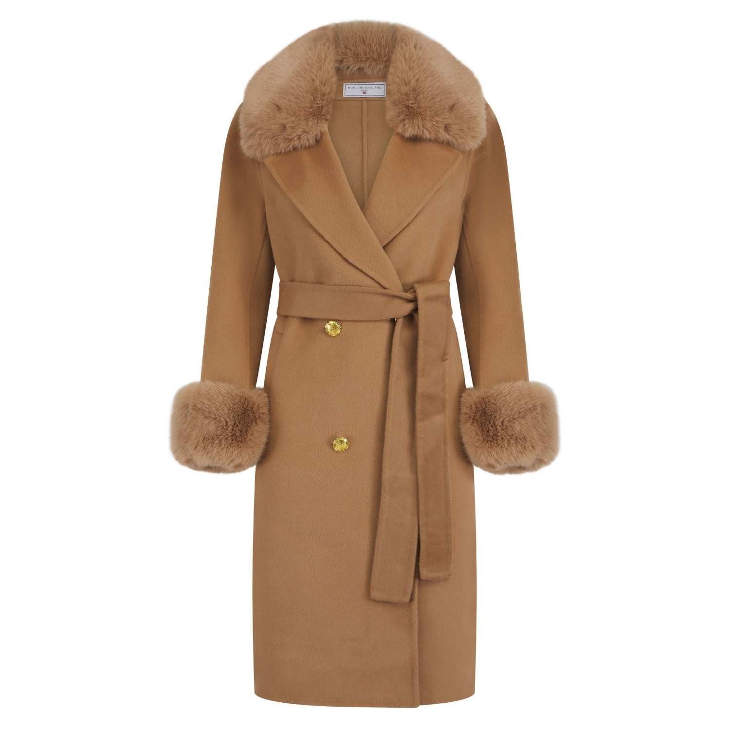 Women’s Neutrals Buckingham Cashmere Coat - Tan Medium Hortons England