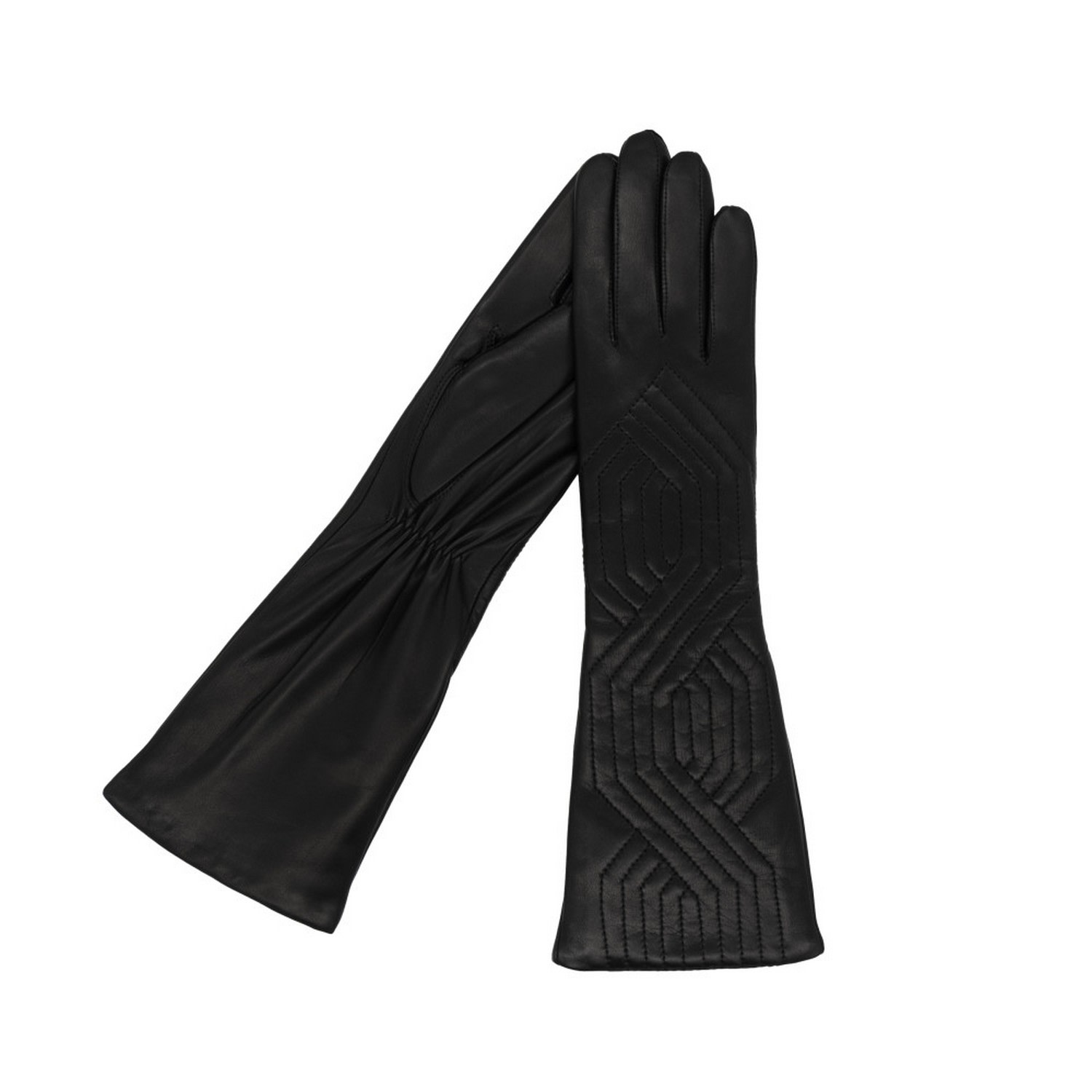 Georgia / Women Leather Gloves-Black 6.5" Karma Leather Gloves