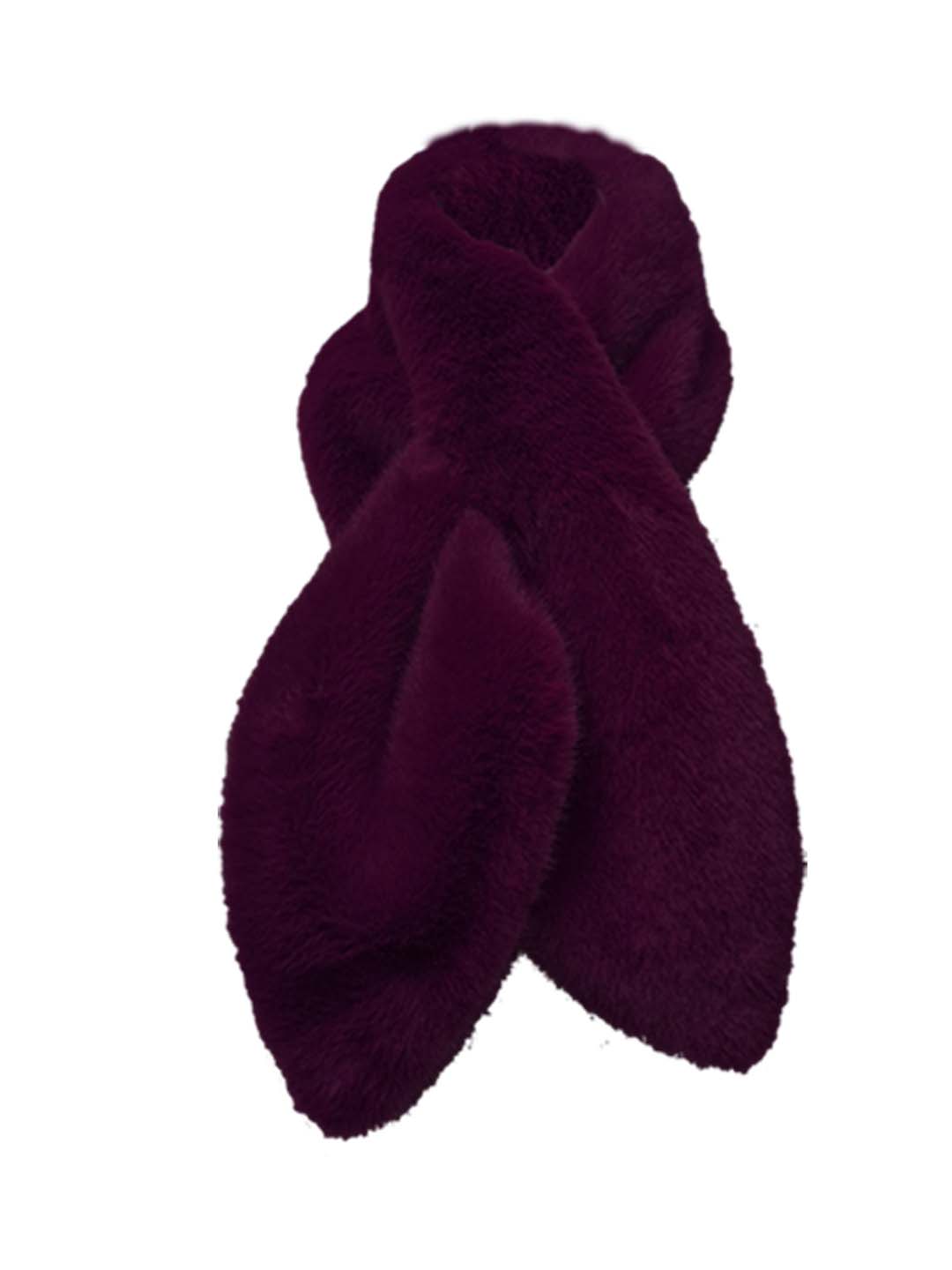 Nooki Design Women's Purple Cate Faux Fur Scarf - Burgundy