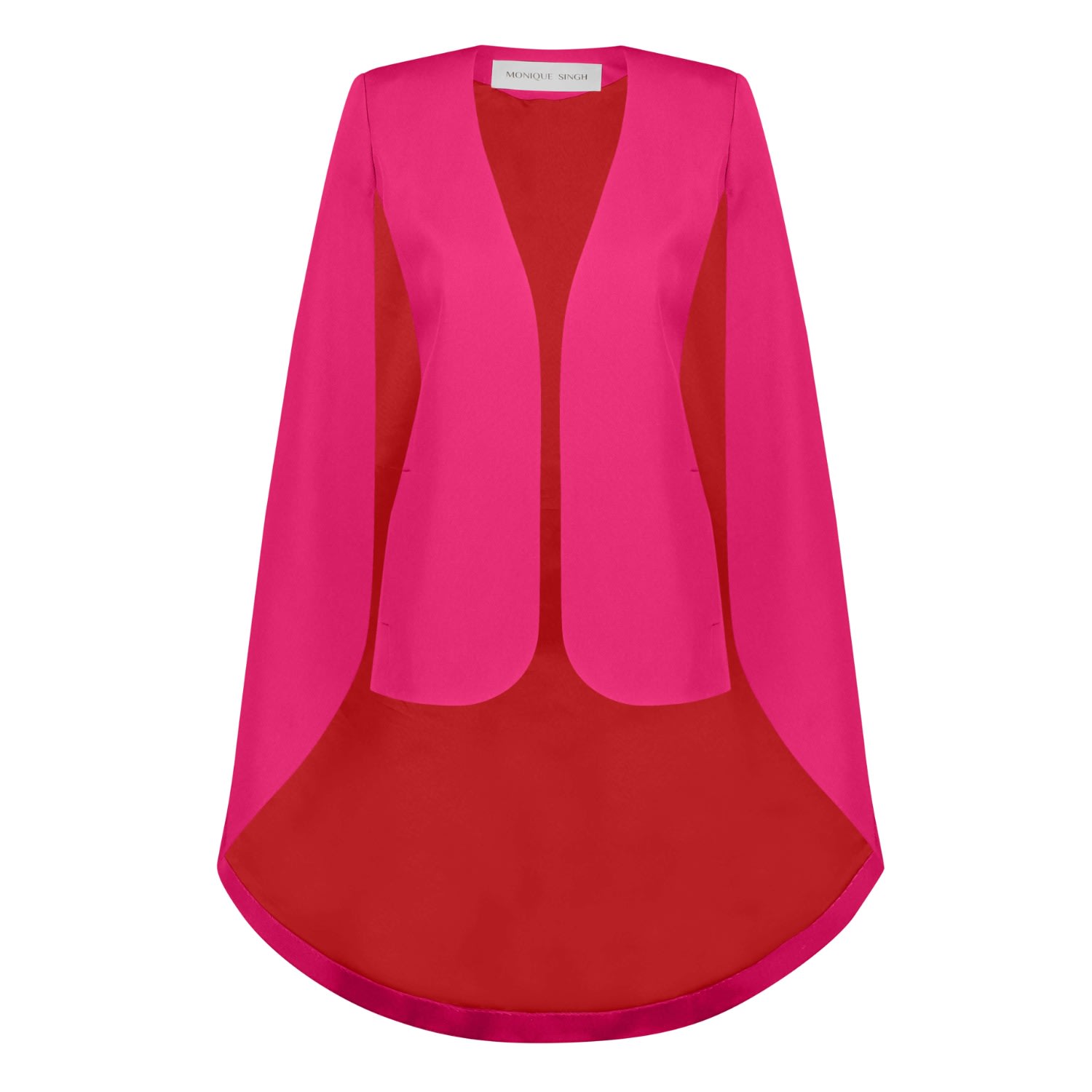 Monique Singh Women's Pink / Purple Hot Pink Cape Jacket In Pink/purple