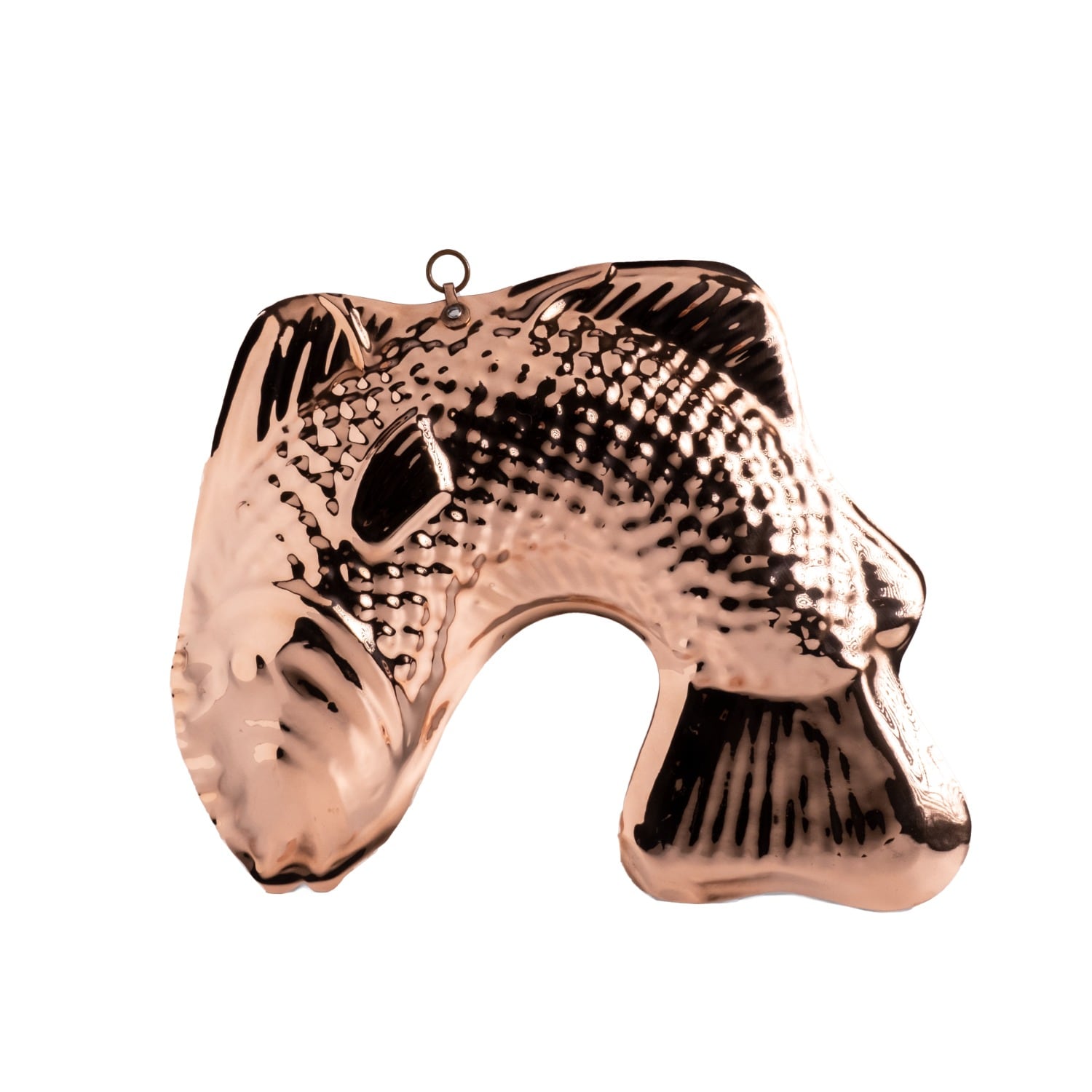 Anatoliacraft Brown Handcrafted Pure Copper Fish-shaped Cake Mold & Wall Decor