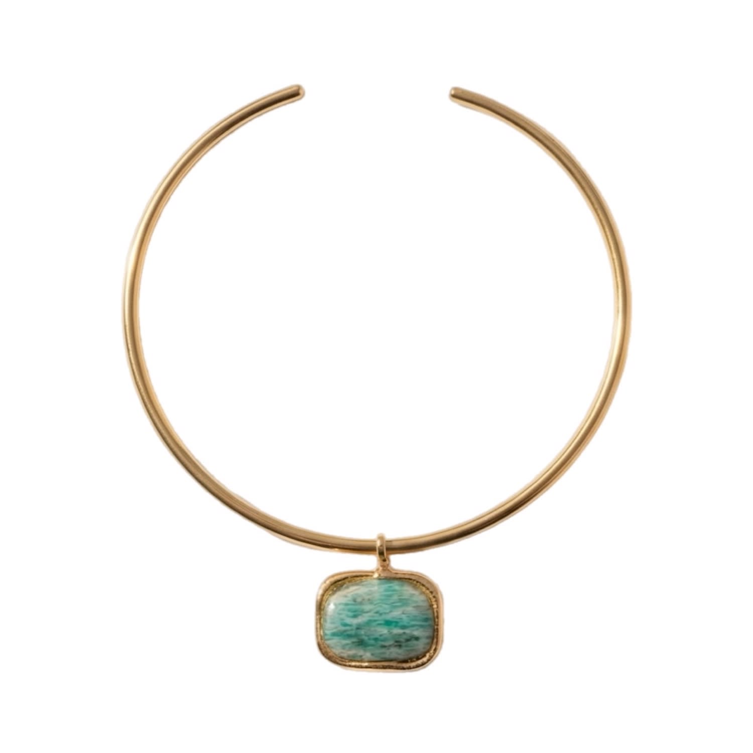 Women's Gold / Blue Amazonite Gold Choker Necklace | Divine Aria