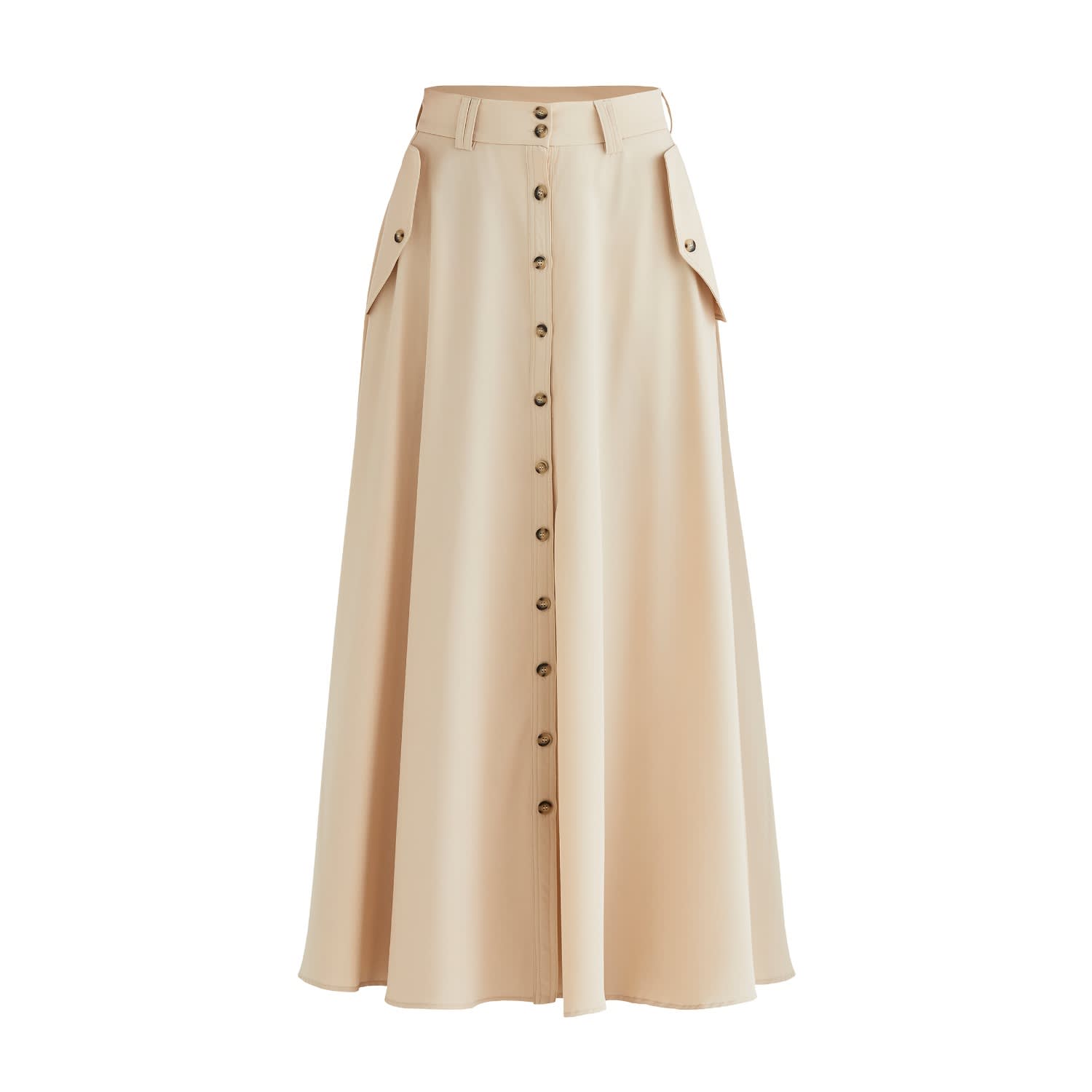 beige maxi skirt