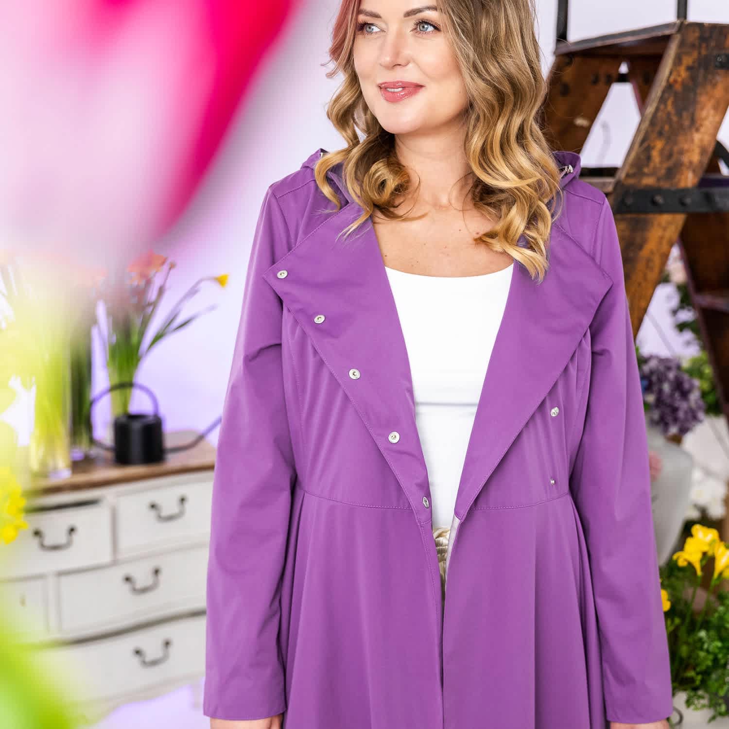 Purple Spring Trench Coat: Lavender Dusk | RainSisters | Wolf & Badger