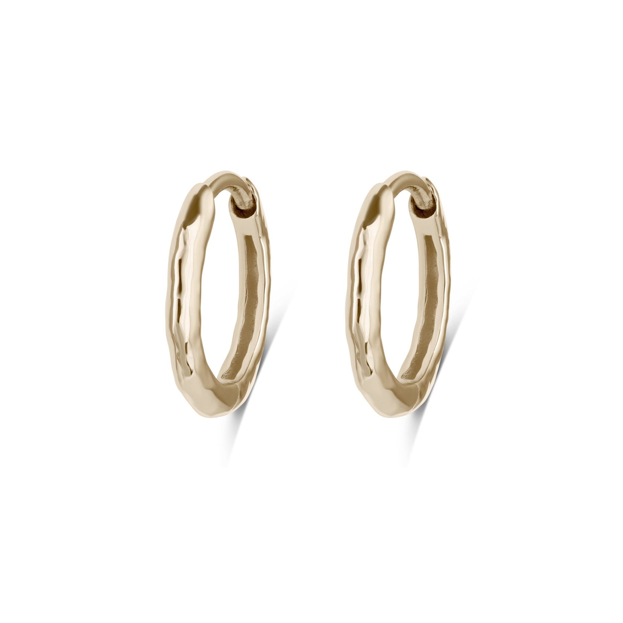 Zohreh Women's Hammered Huggie Hoop Earring Pair 9k Gold In Gold