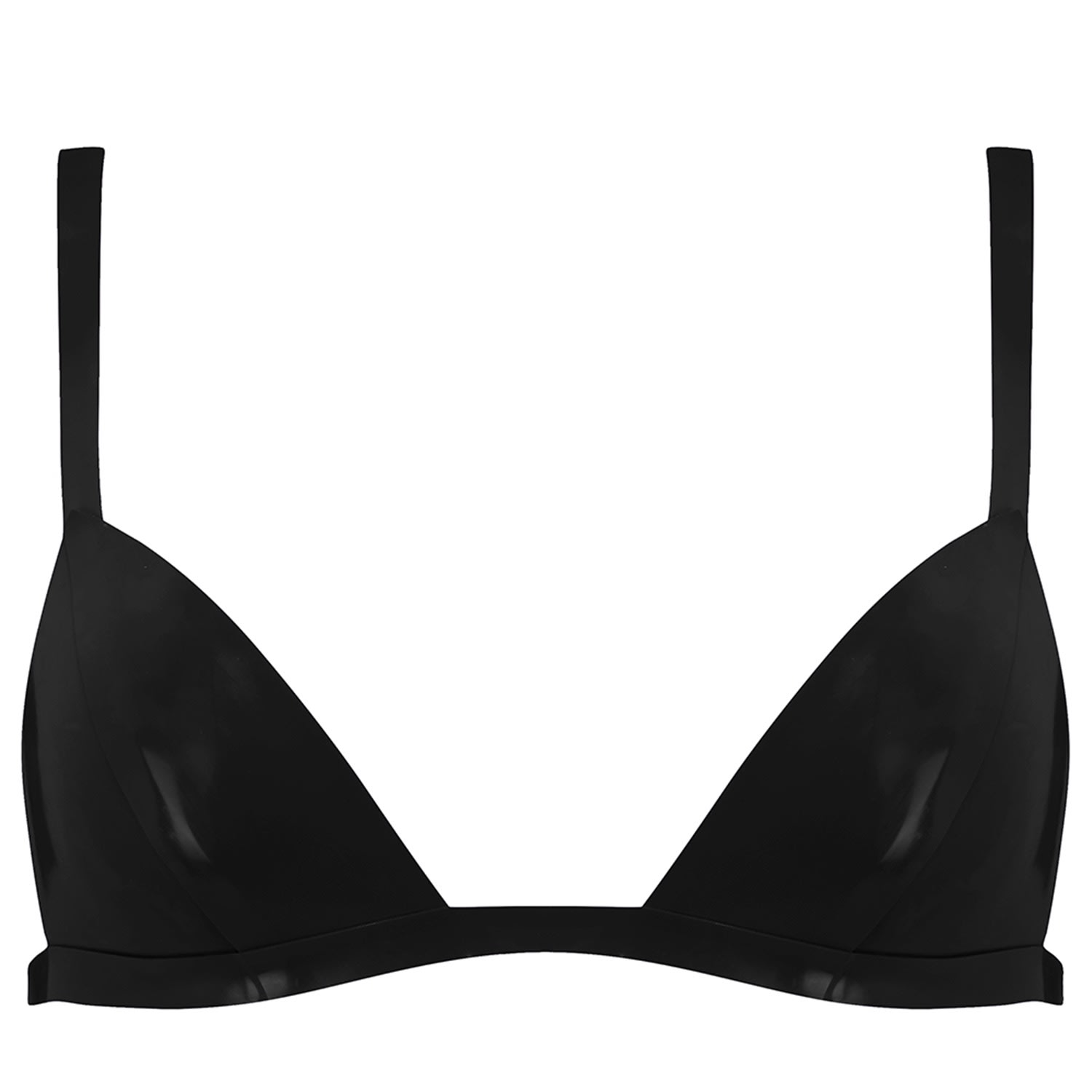 Women’s Latex Triangle Bra - Black Large Elissa Poppy