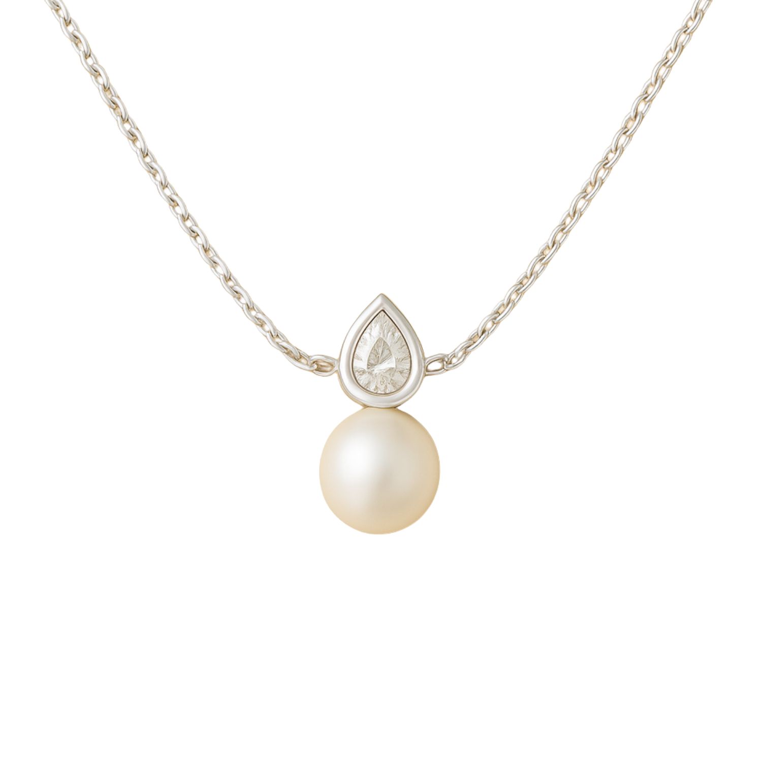 Lily Flo Jewellery Women's Entre Nous Teardrop Silver Necklace In Silver