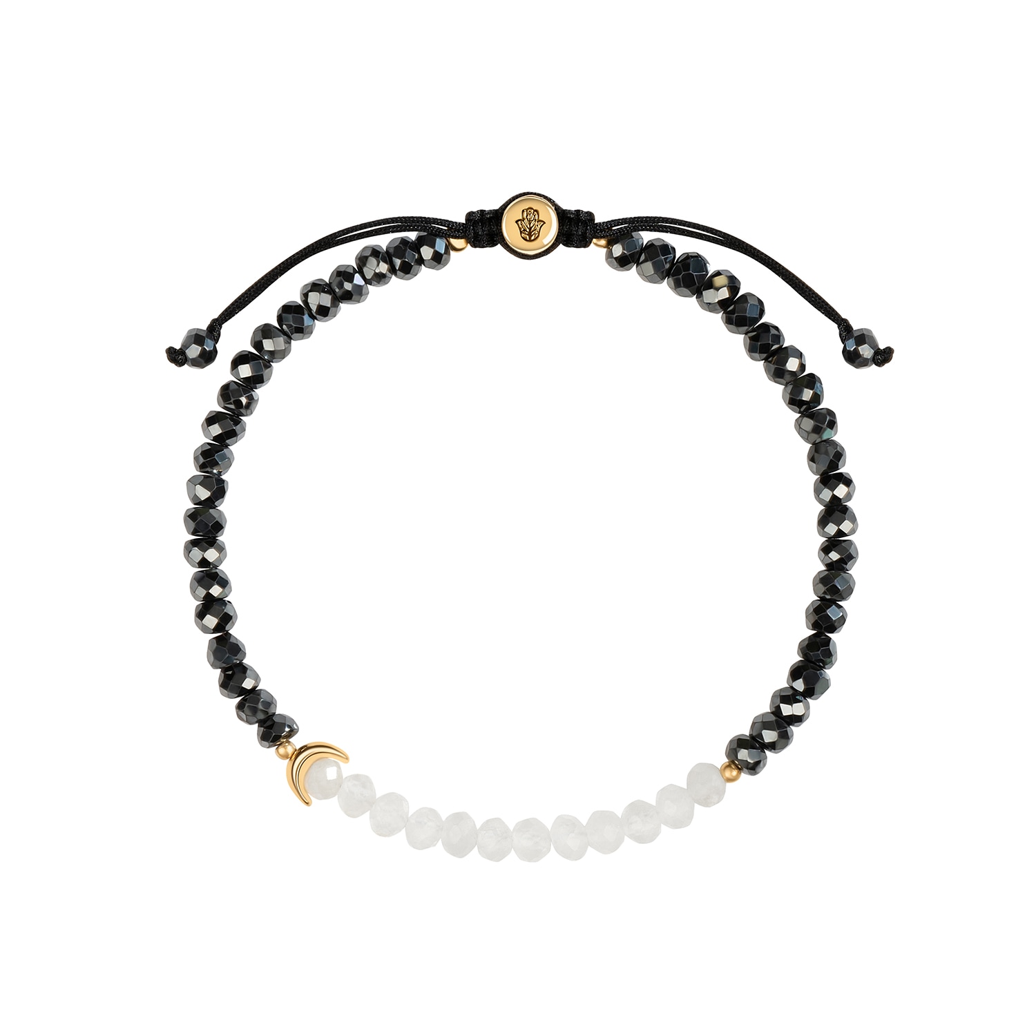 Karma And Luck Women's White / Grey Visualize Light - Moon Hematite Moonstone Luck Bracelet