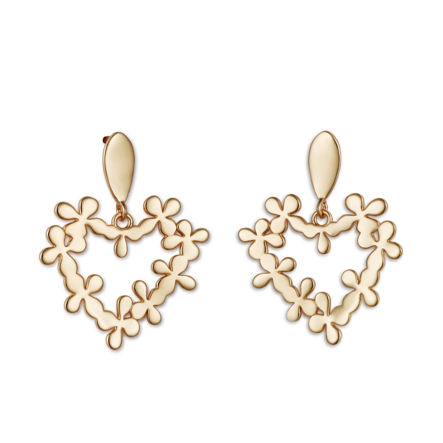 Toolally Women's Hearts In Flowers- Gold In Gold