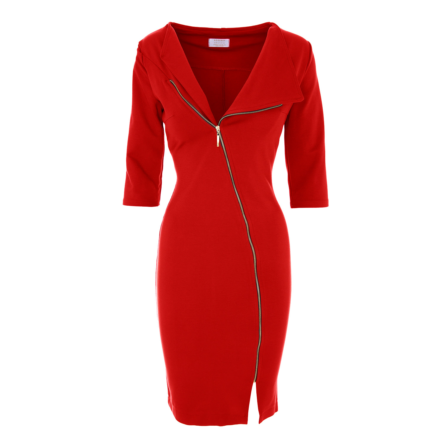 Women’s Chelsea Zipped Jersey Midi Dress In Red Medium Roserry