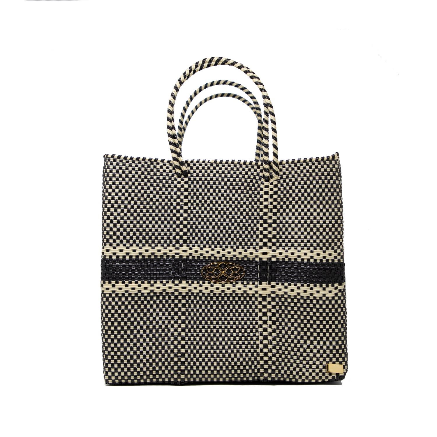 striped tote bag