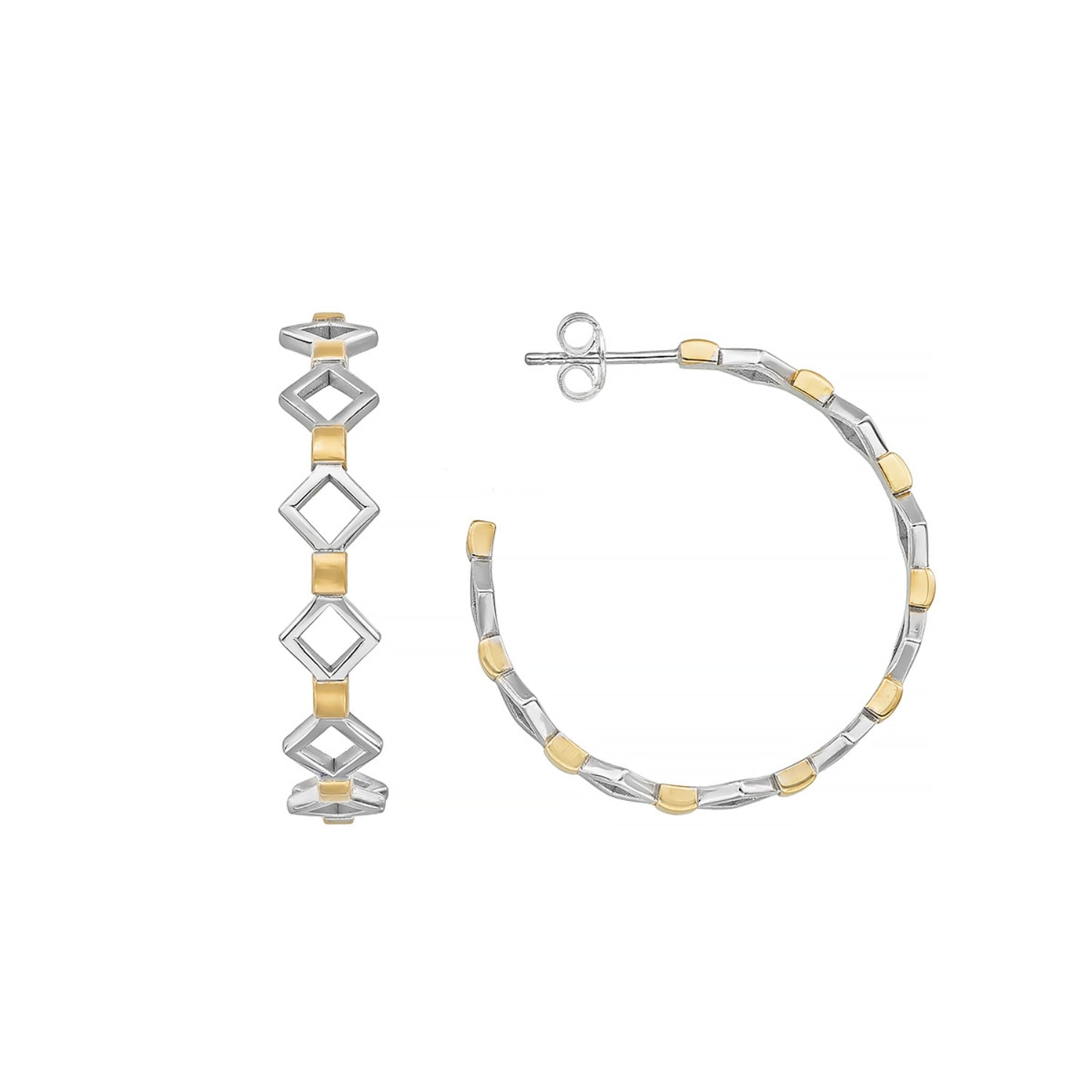 X Studio Women's Gold / Silver Silhouette Hoop Earrings - Gold & Silver In Metallic