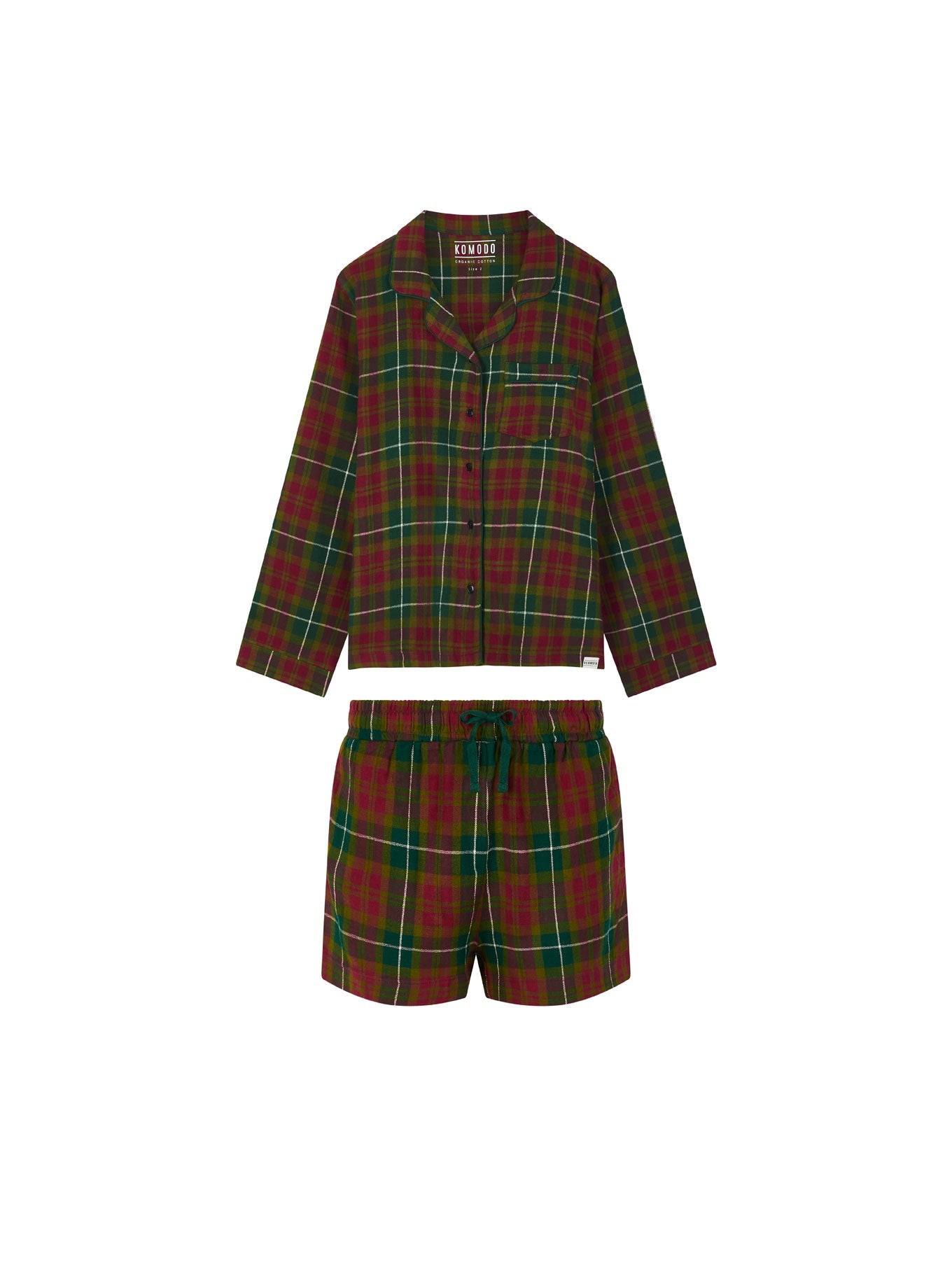 Komodo Jim Jam Womens - Gots Organic Cotton Pyjama Shorts Set Green In Multi