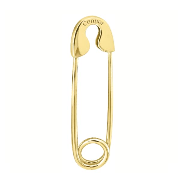 True Rocks Large Safety Pin Necklace Cast In Sterling Silver 18 Carat Gold Plated In Pin
