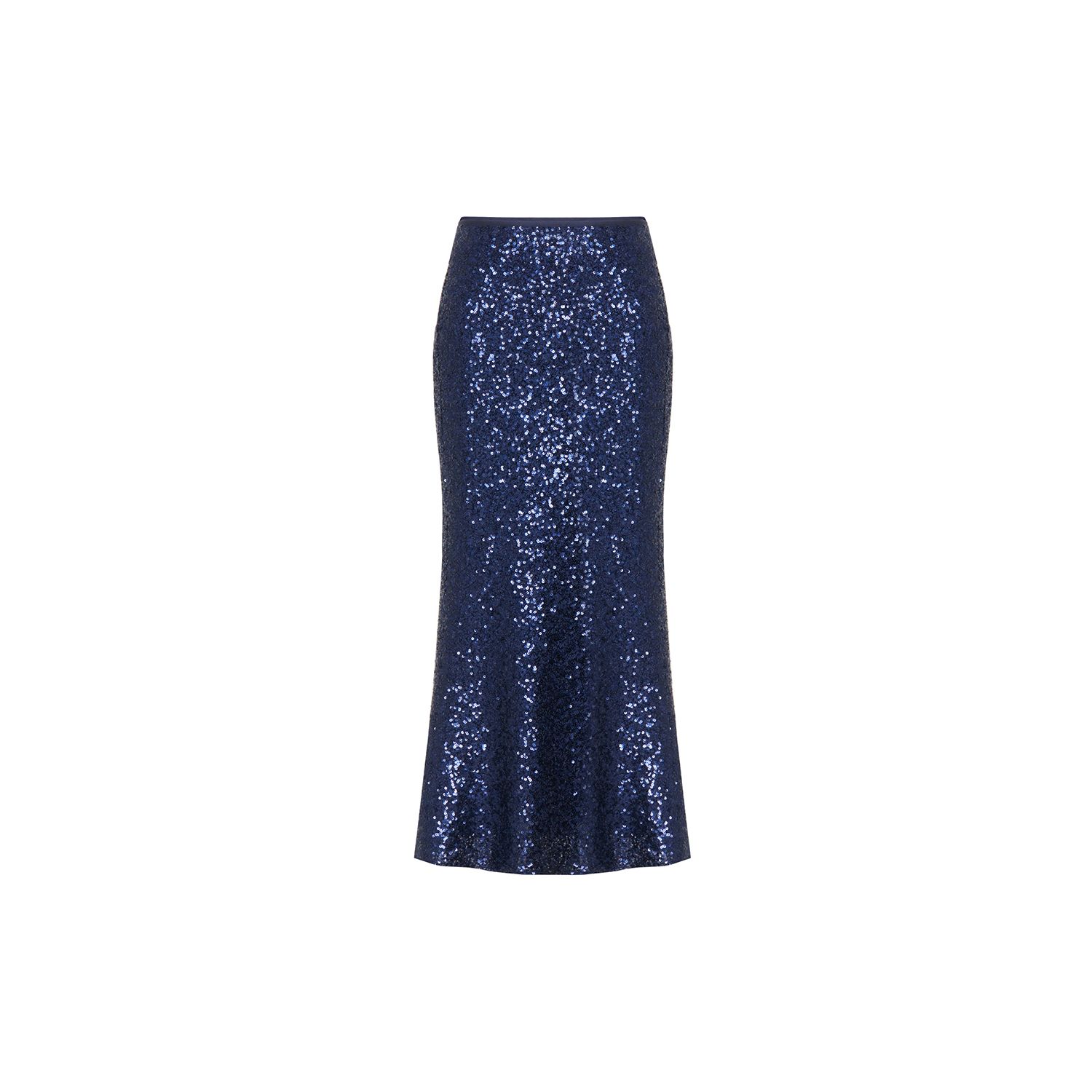 Women’s Sequined Navy Blue Midi Skirt Xxs Rue Les Createurs