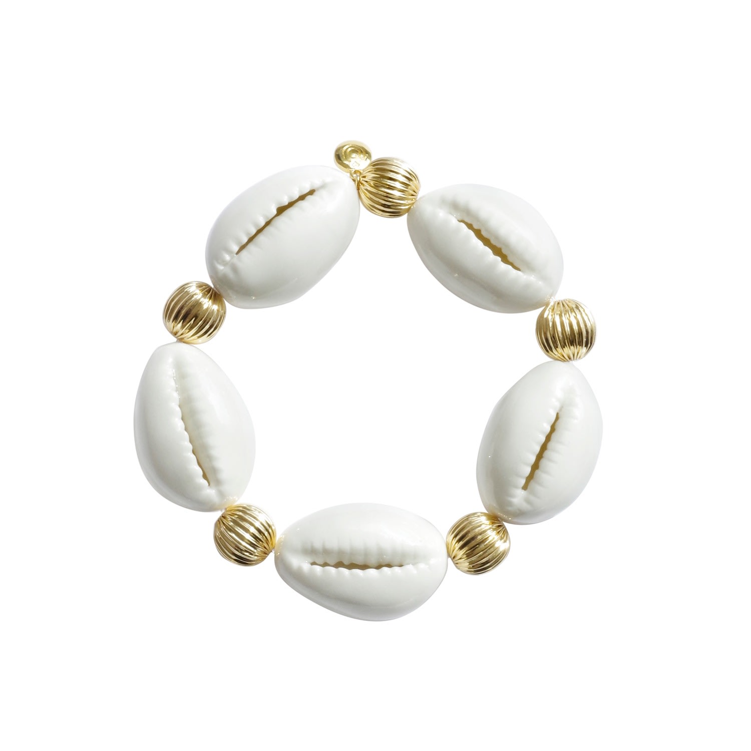 Poporcelain Women's Porcelain Cowrie Shell Stretch Bracelet In Multi
