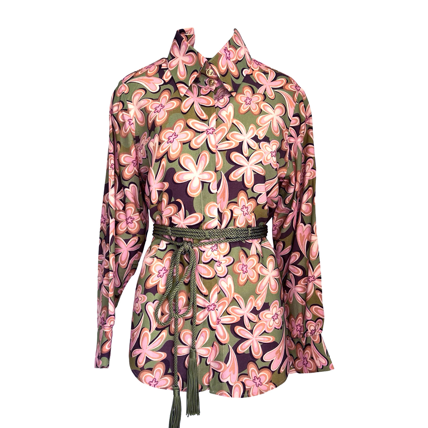 L2r The Label Women's Yellow / Orange / Pink Fadwa Open Back Shirt In Hippie Print In Yellow/orange/pink