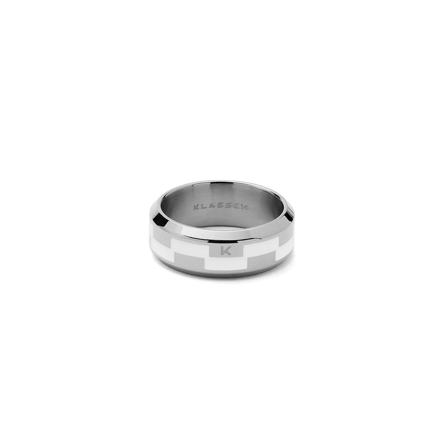 Women’s Duality Grinder Ring - Silver & White Enamel Klasse14