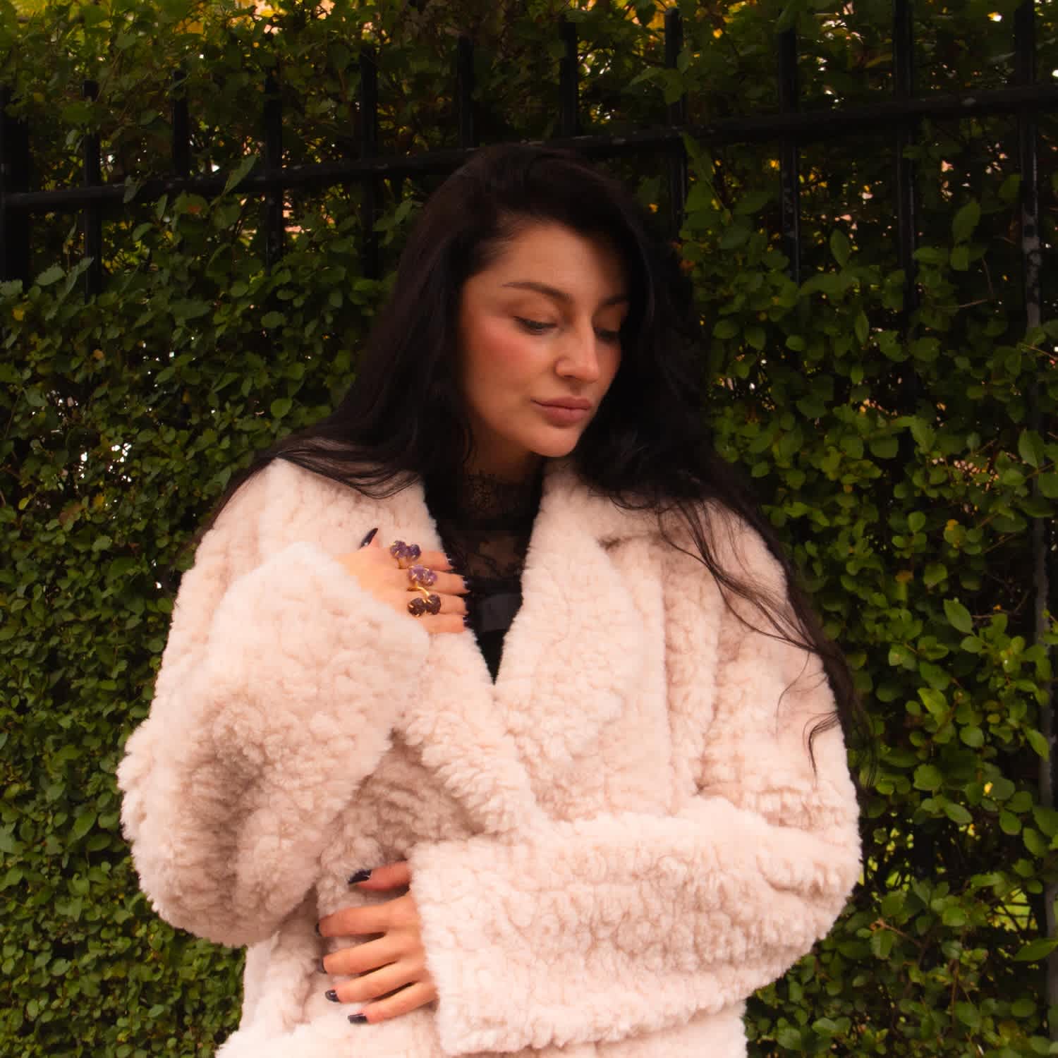 Eco-Friendly Soft Sheet Fur Fox Long Coat Jacket Faux | WJY STUDIO