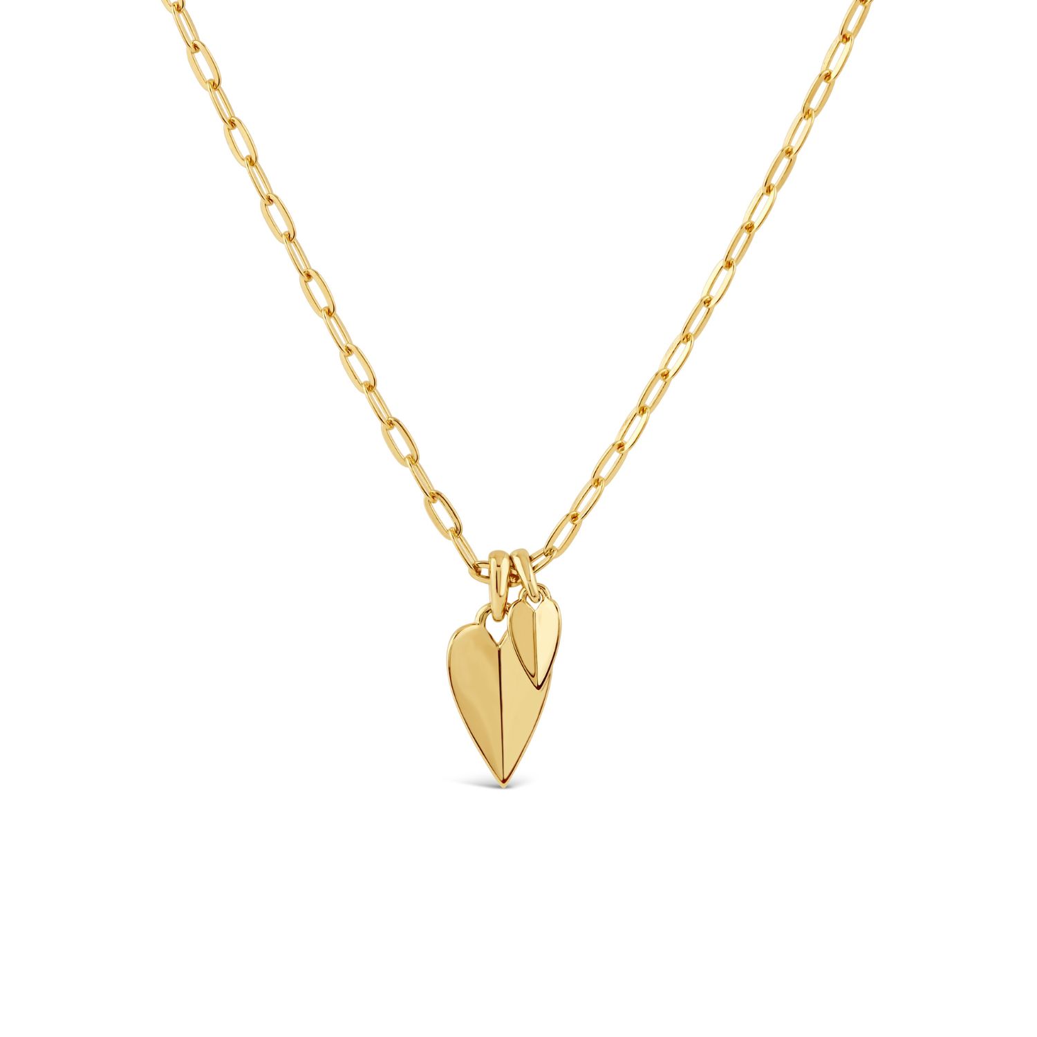 Dinny Hall Women's Gold Folded Heart Duo Charm Pendant