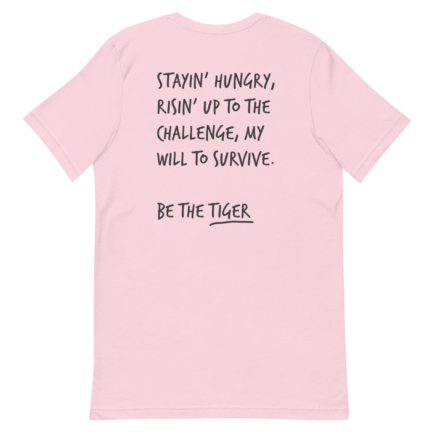 Anchor & Crew Soft Pink Think Ocean Tiger Aspirations Cotton Embroidered T-shirt - Women In Pink