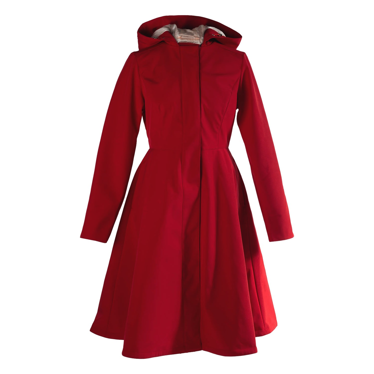 Women’s Waterproof Dark Red Trench Coat With Hood: Scarlet Red Large Rainsisters