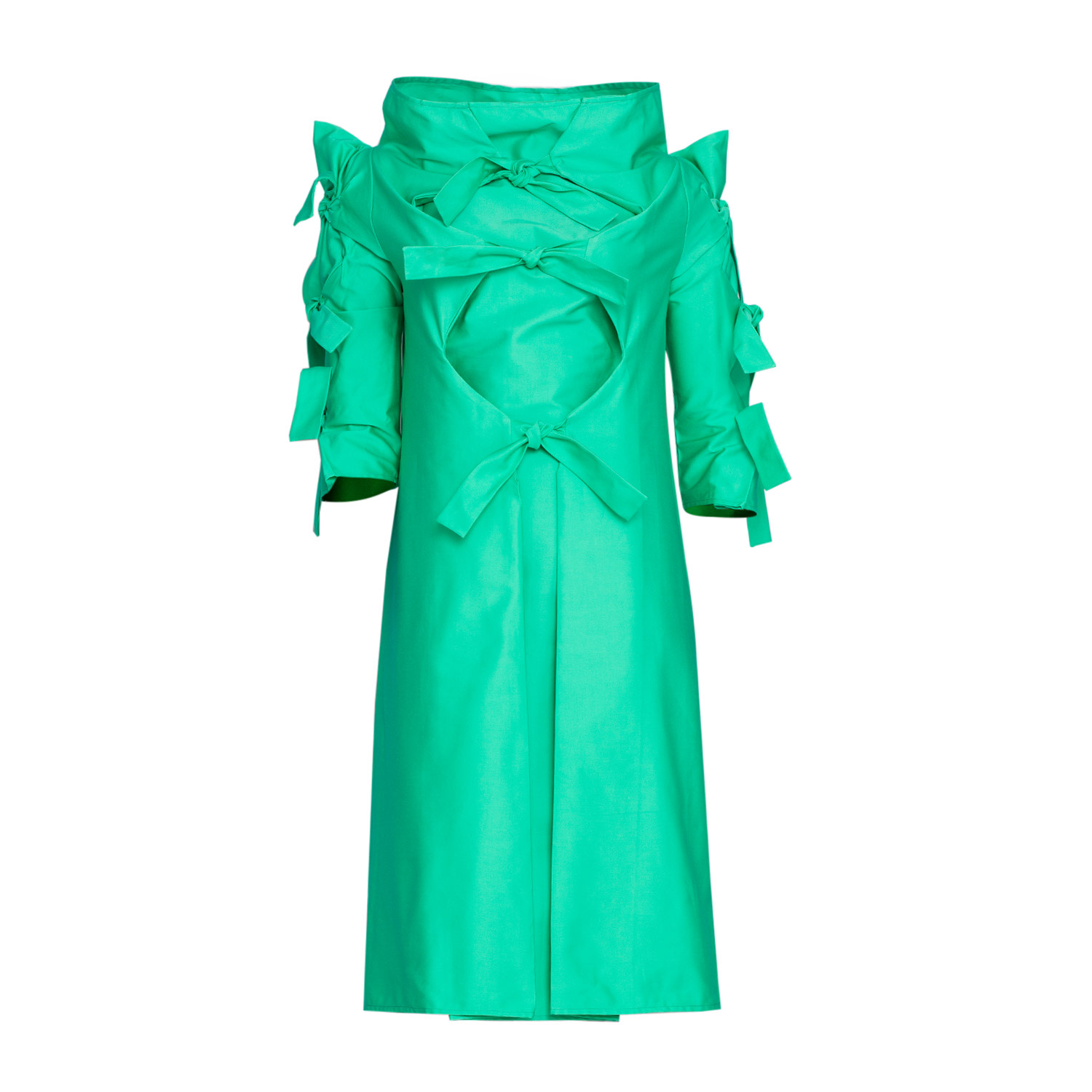 Women’s Green Many Ribbons Dress In Mint Cotton Extra Large Bianca Popp