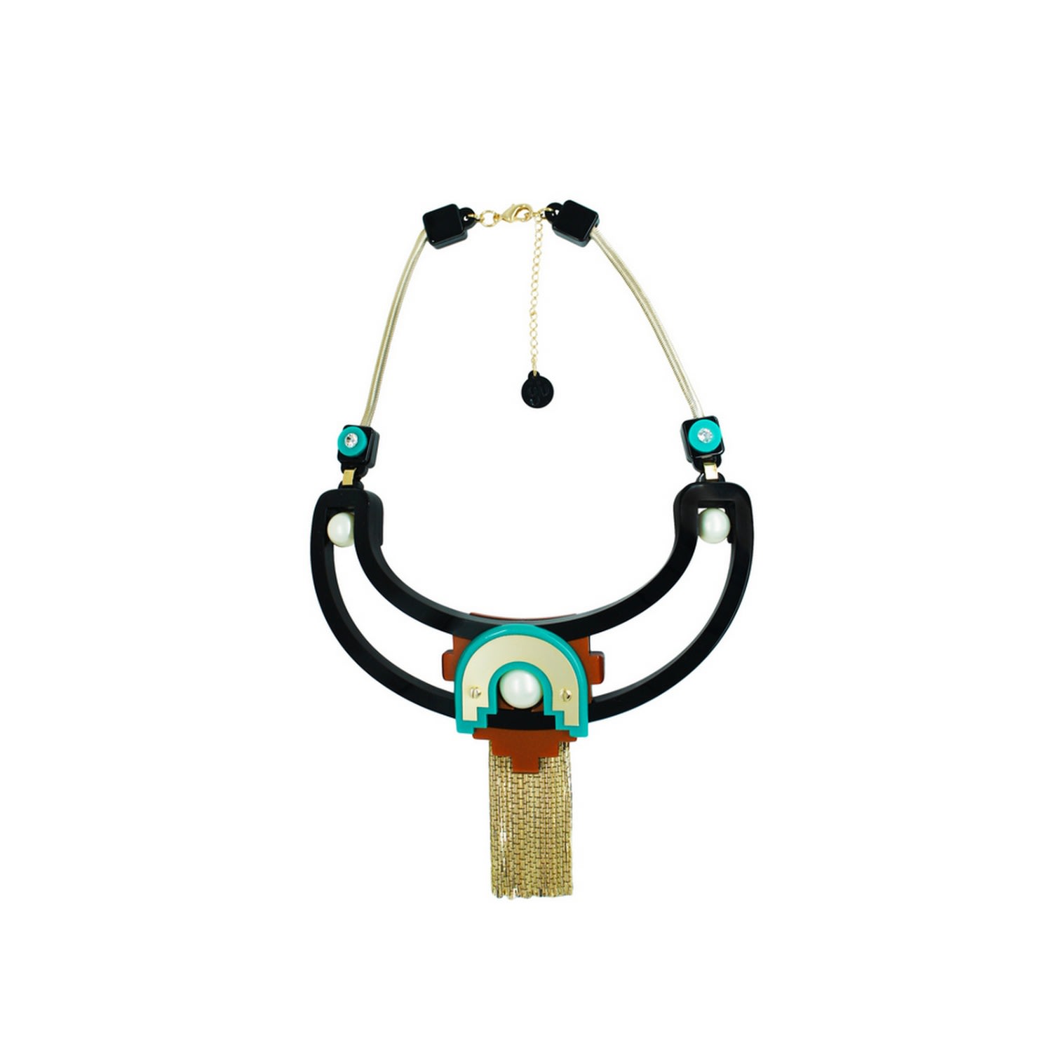 Gissa Bicalho Women's Handmade Acrylic Necklace Tikal Green