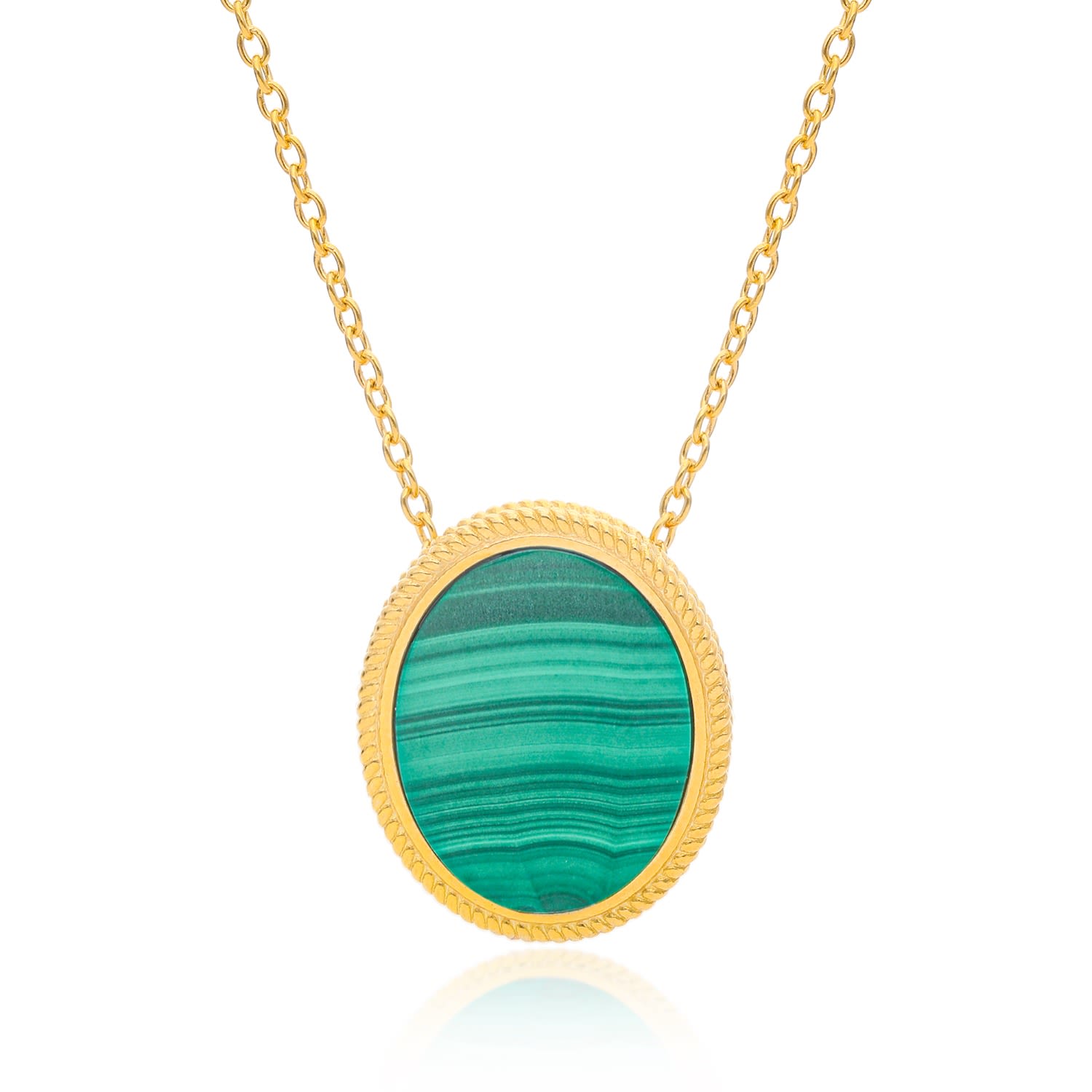 Preeti Sandhu Women's Gold / Green Ara Woven Oval Pendant Chain