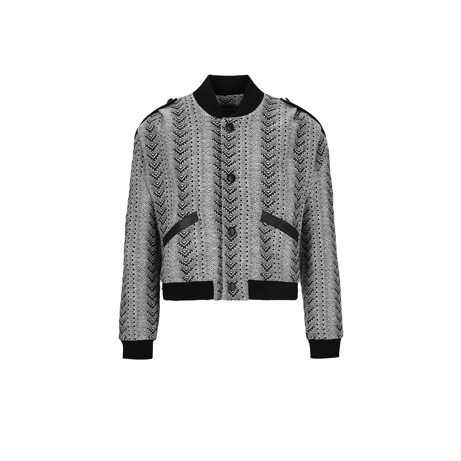 Women's Grey / Black Ira Wool Bomber Jacket In Grey Patterns | One Size | Mandragora